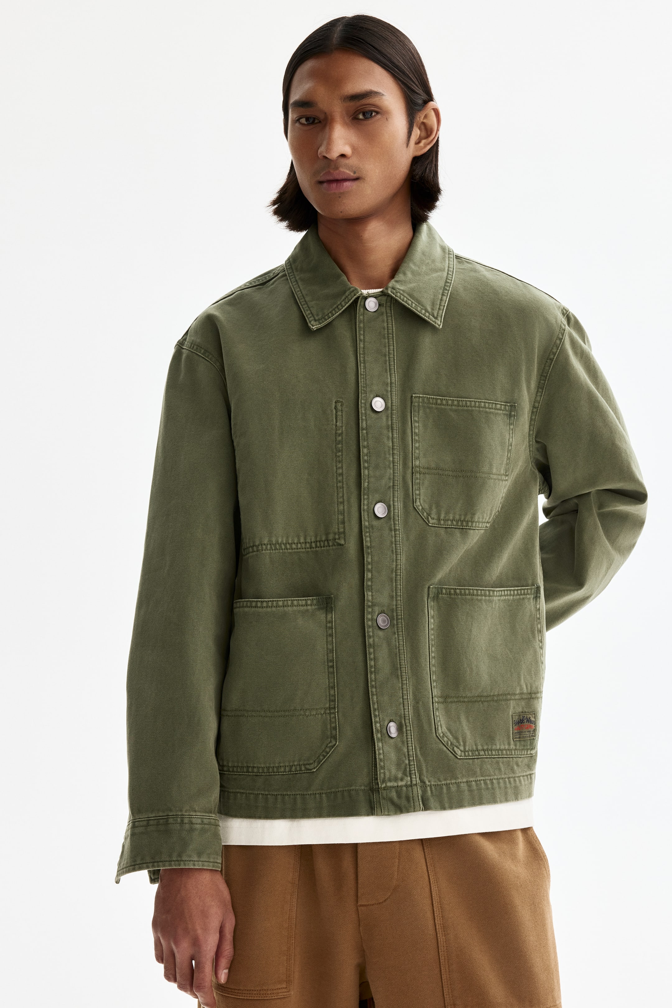 Ver imagen más grande: Sobrecamisa de lona - Verde - HOMBRE | H&M ES 1