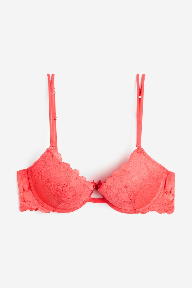 Lace push-up bra - Coral/Black/White/Light pink/dc - 2