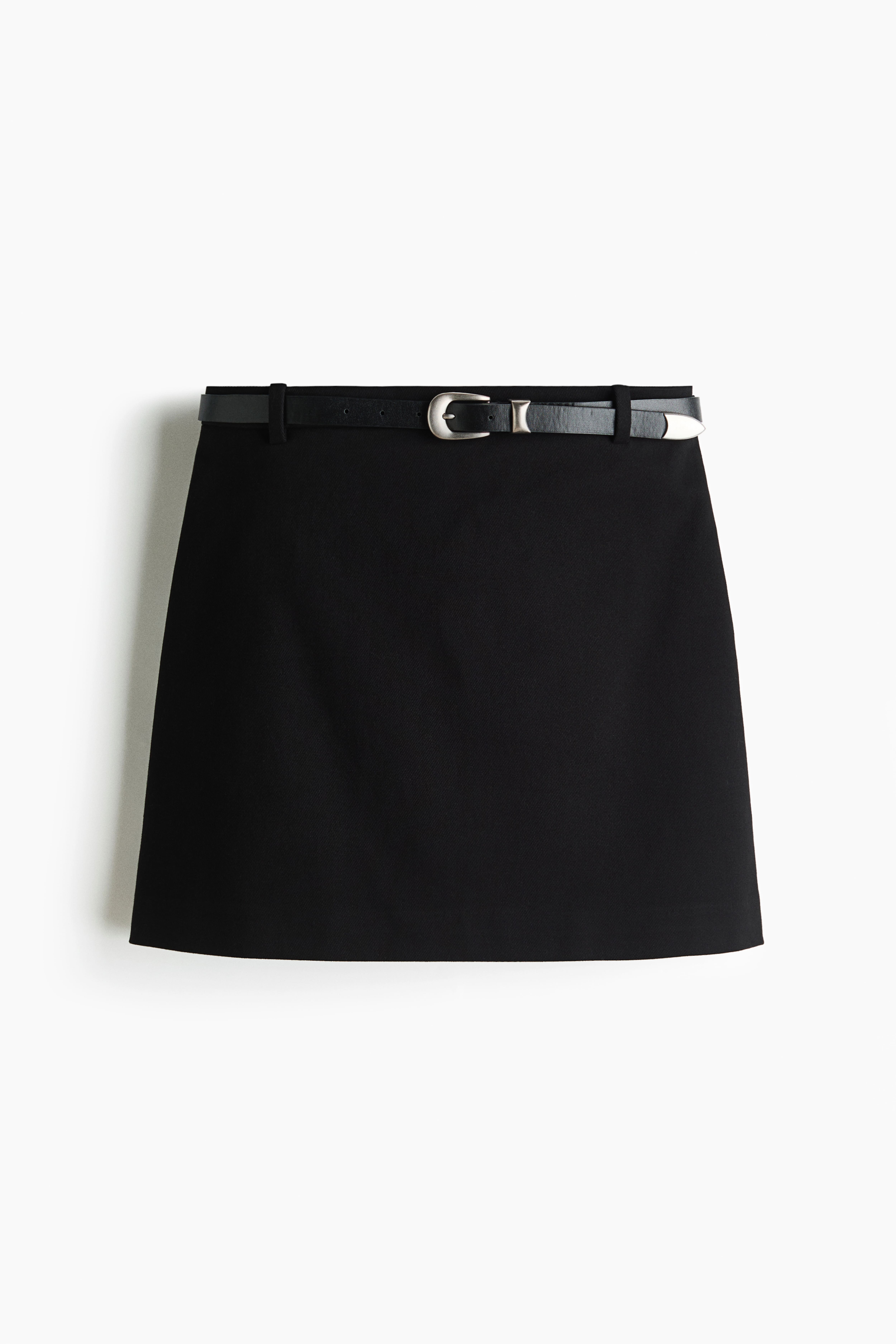 Belted Cotton Mini Skirt