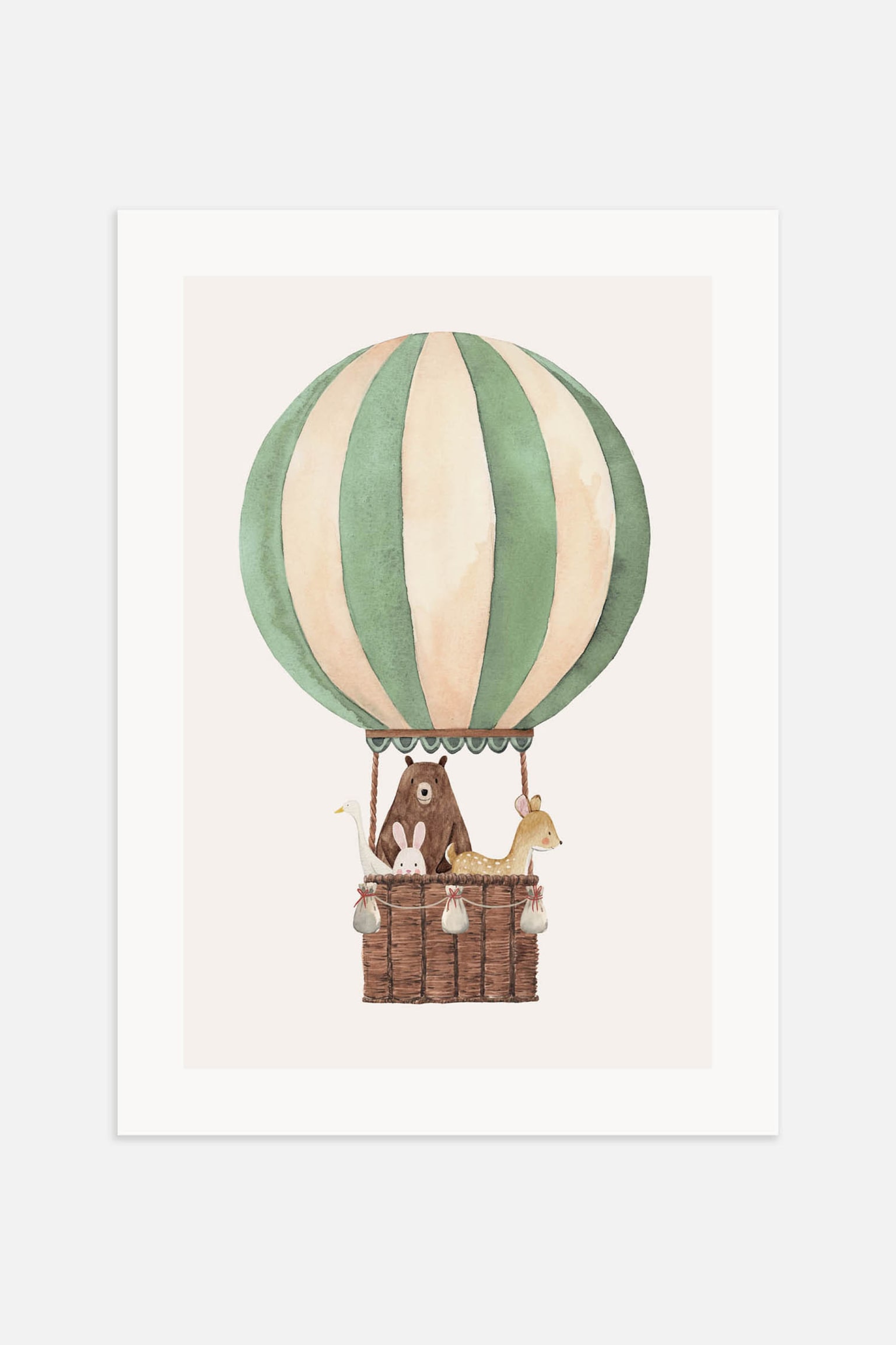 The Green Balloon Ride Poster - Green/brown - 1