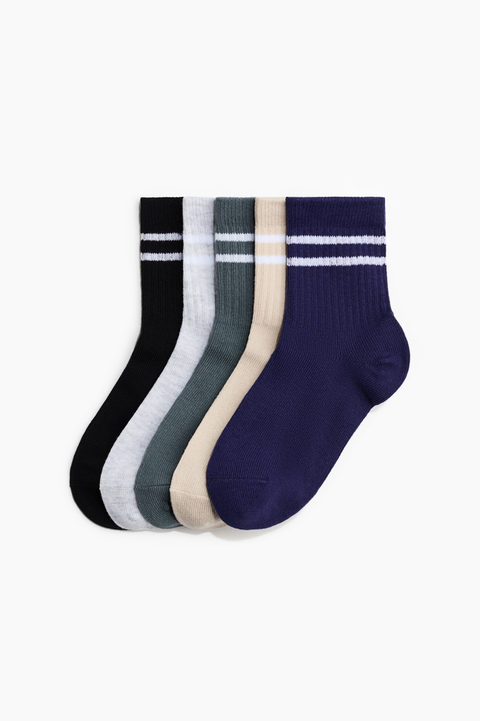 5-pack Calcetines deportivos con DryMove™ - Azul oscuro/Rayado/Rosa/Verde/Blanco/Lila glacial/Gris oscuro/Rojo/Negro/Azul intenso/Blanco/Negro/Gris jaspeado/Blanco/Borgoña/Rayado