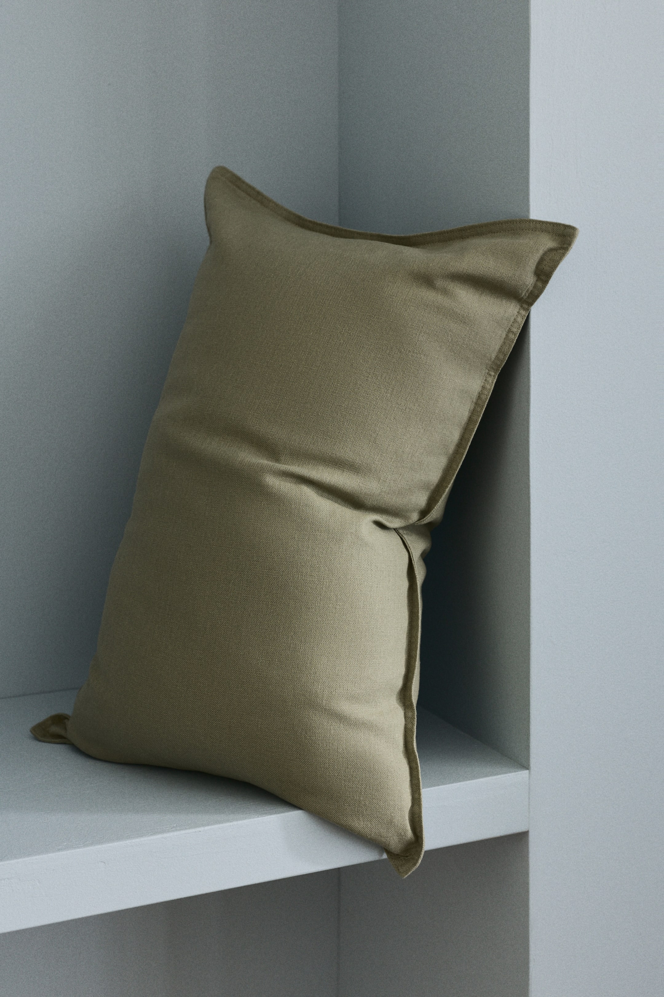 View larger image: Linen-blend cushion cover - Sage green - Home All | H&M IN 1