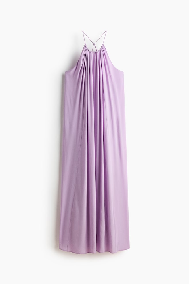 A-line viscose dress - Light purple - 1