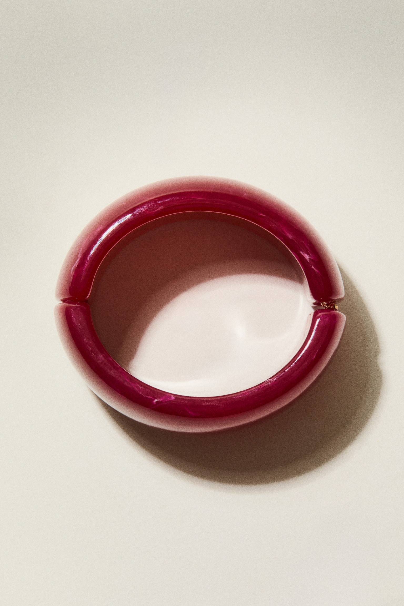 Chunky hinged bangle - Dark red - 1