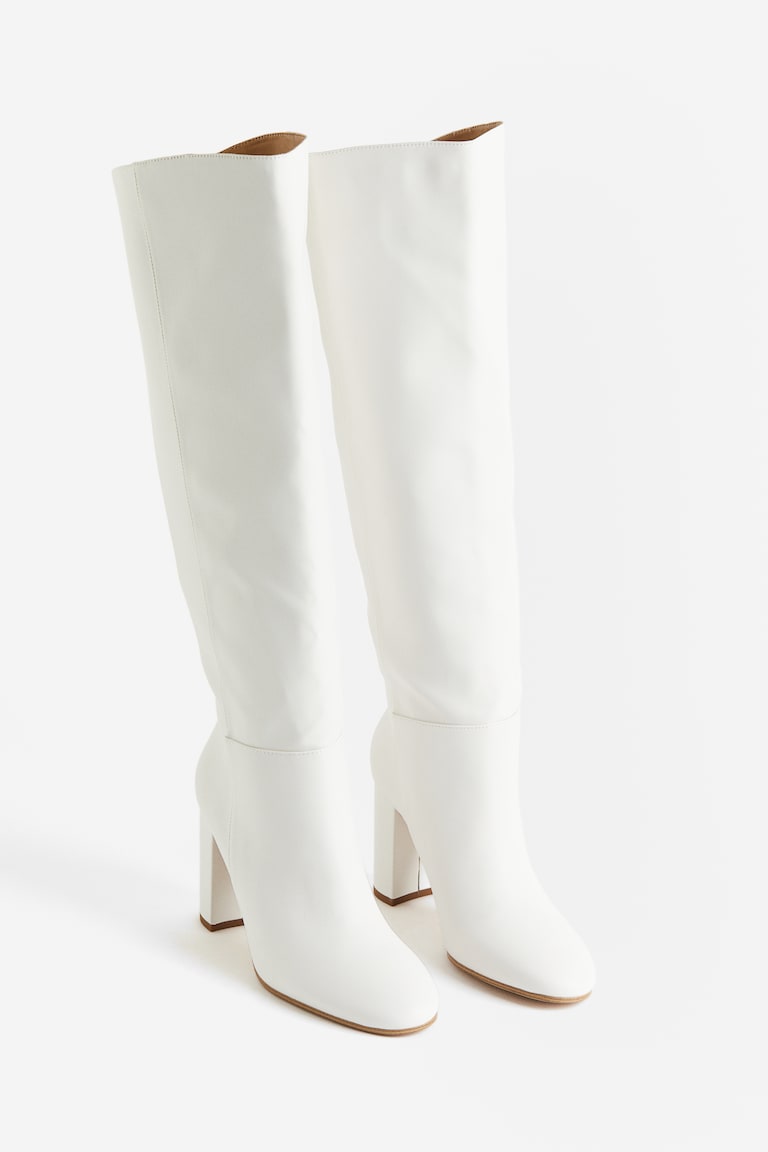 Knee Boots Zara Boots Weiss Plateau Stiefel Zara Stiefel Weiss
