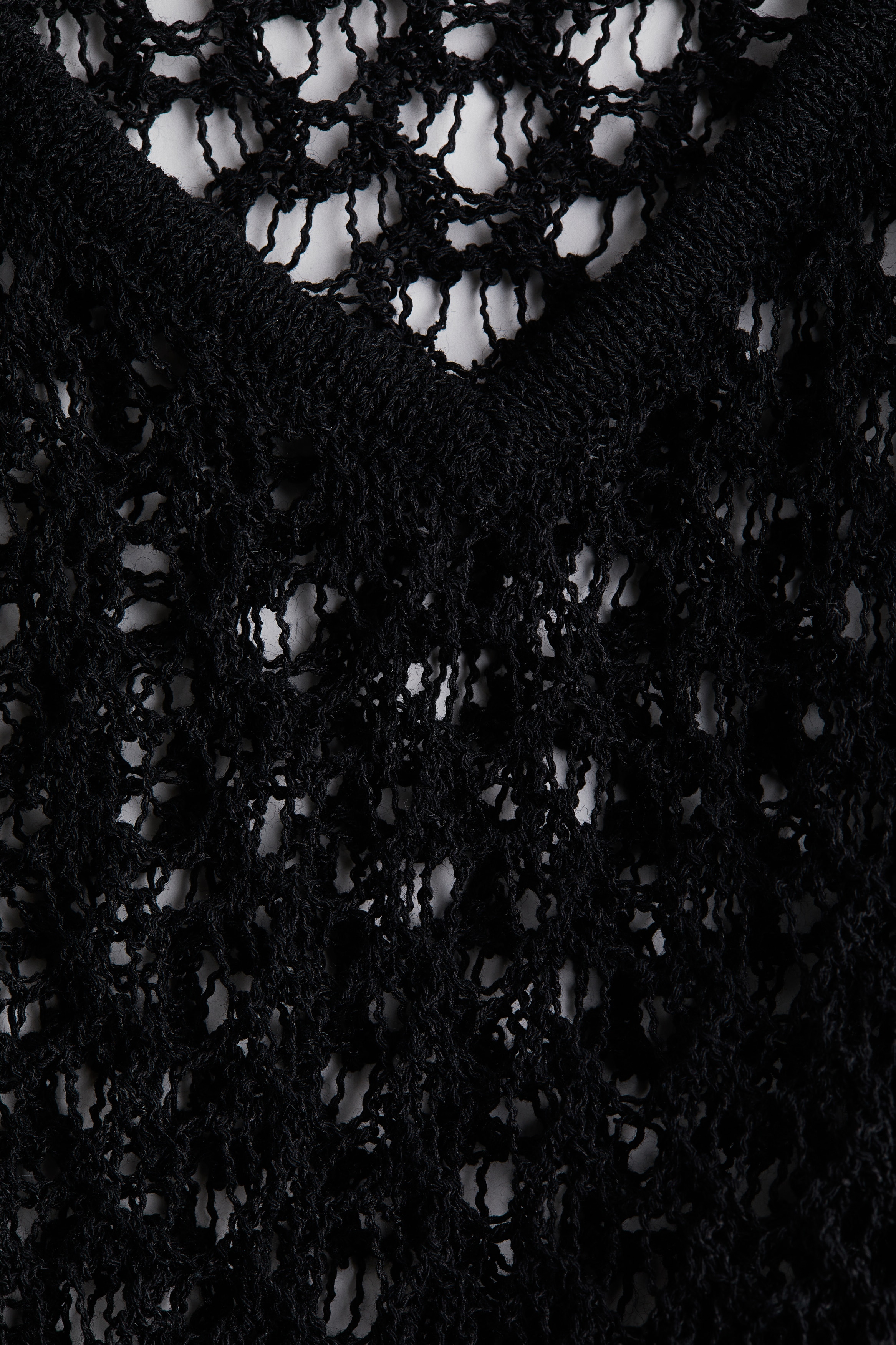Women's Black Hole-knit beach dress