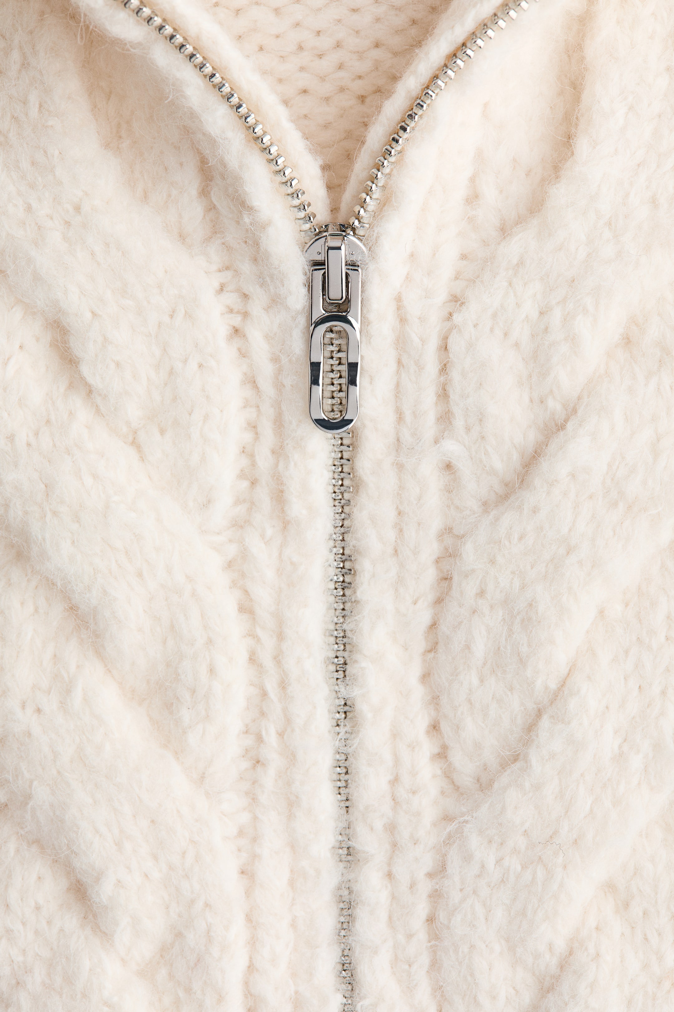 拡大画像を表示: フルジップ フリンジカーディガン - ライトベージュ - レディース | H&M JP 6