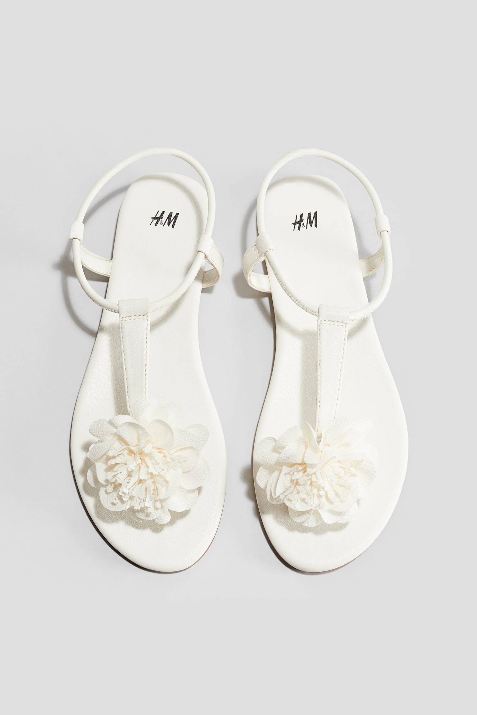 Appliqué Sandals - White - 1