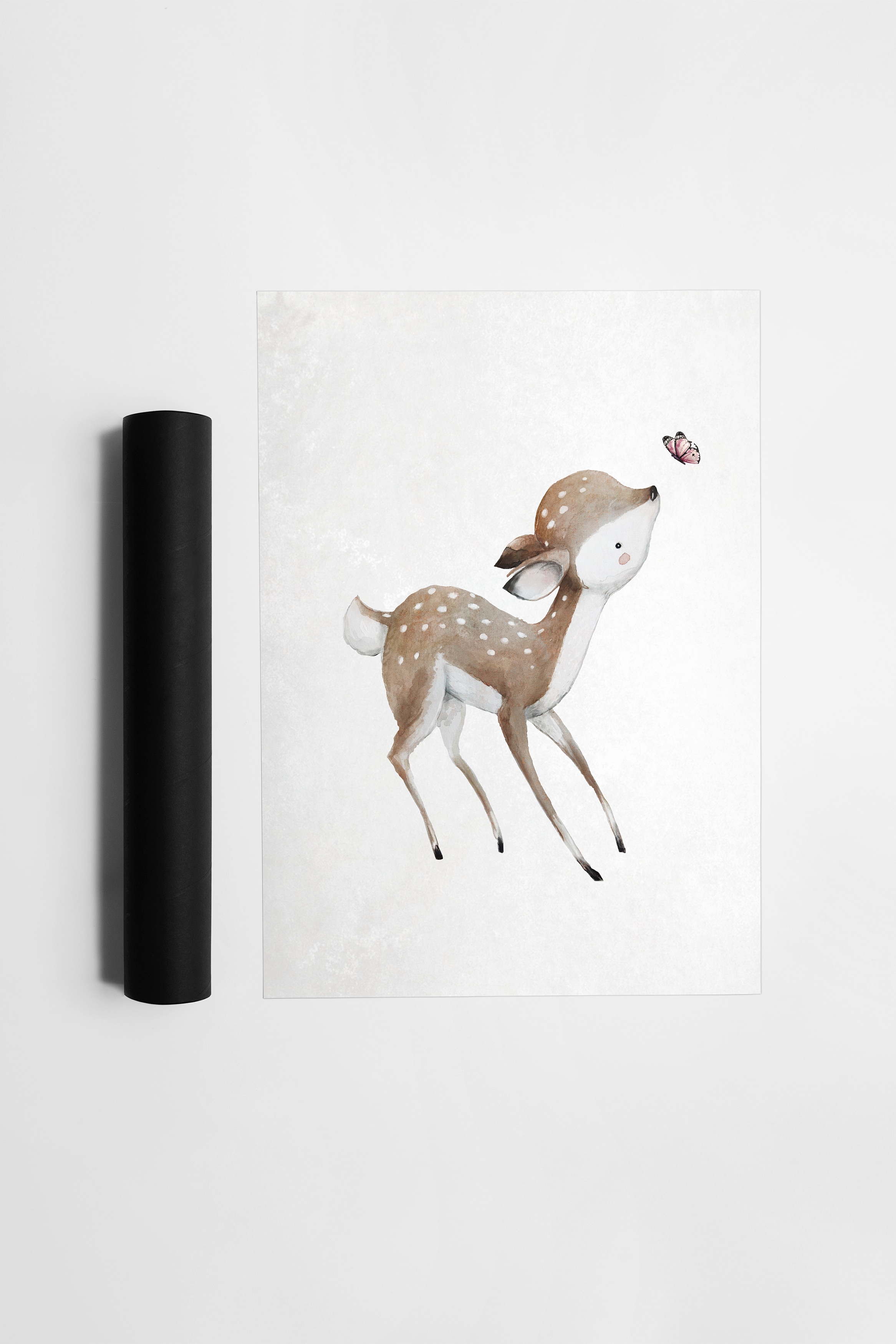 Deer Poster - Braun/beige