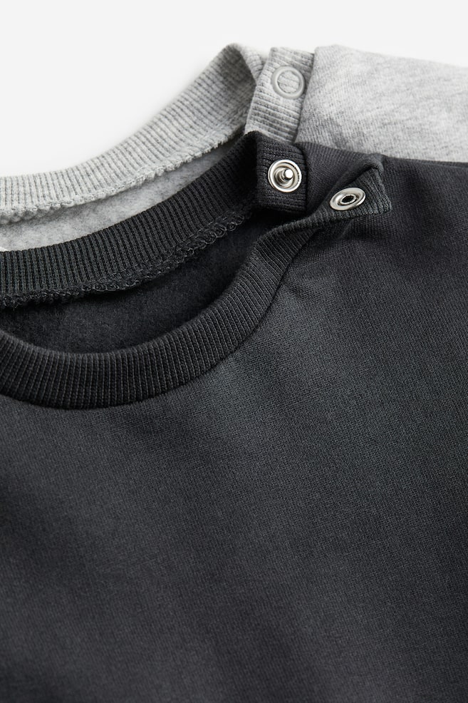 Lot de 2 sweats en coton - Noir/gris clair chiné/Taupe/écru chiné/Bleu/gris clair chiné/Rose clair/rouge foncé/dc - 2