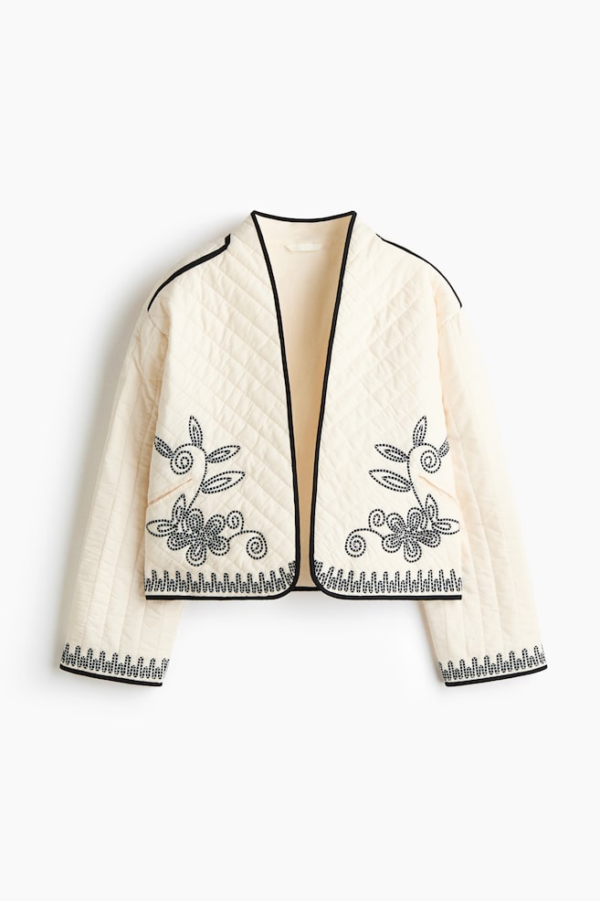 Bestickte Wolljacke - Cremefarben - 1
