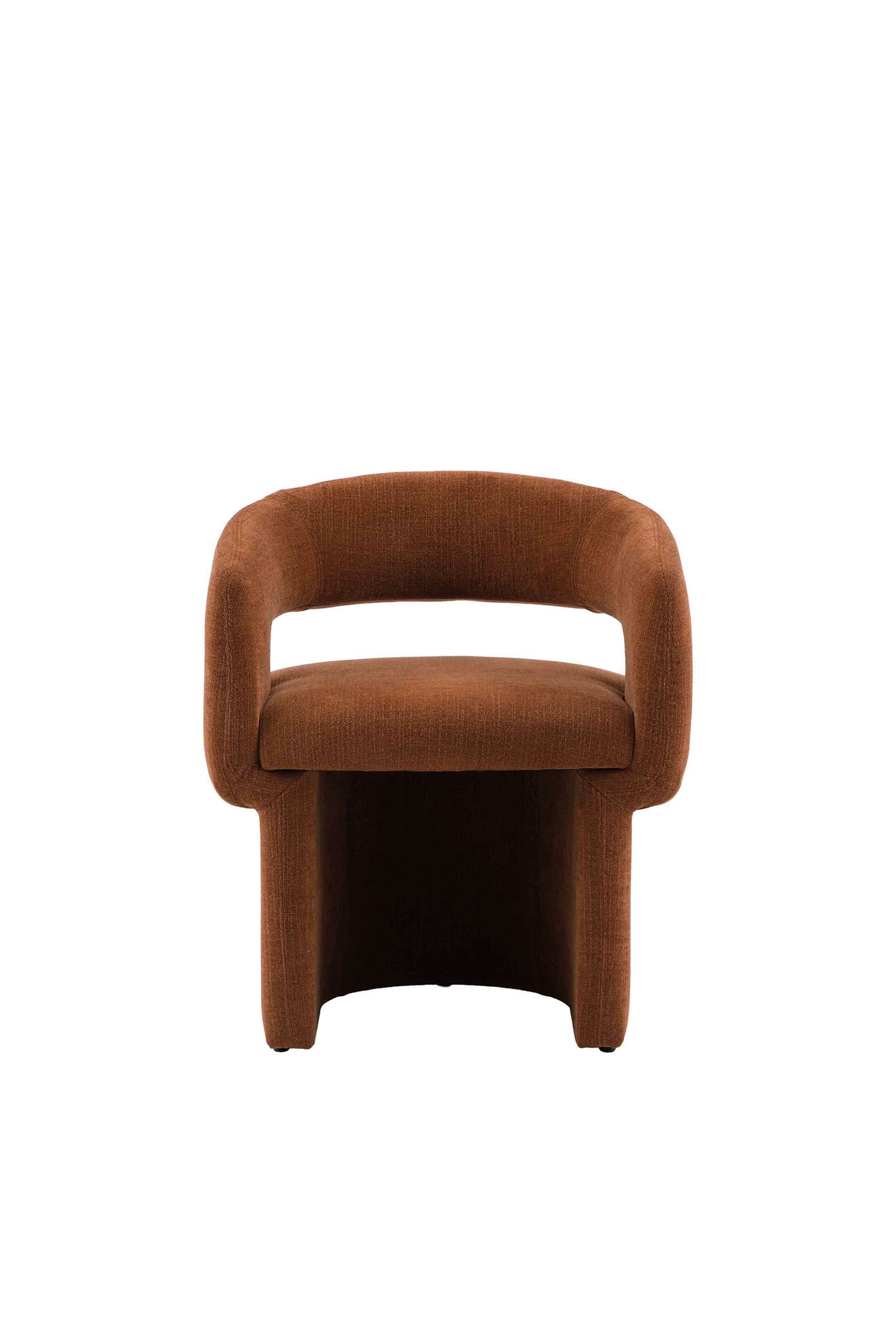 Curved Upholstered Dining Chair - Red/Natural