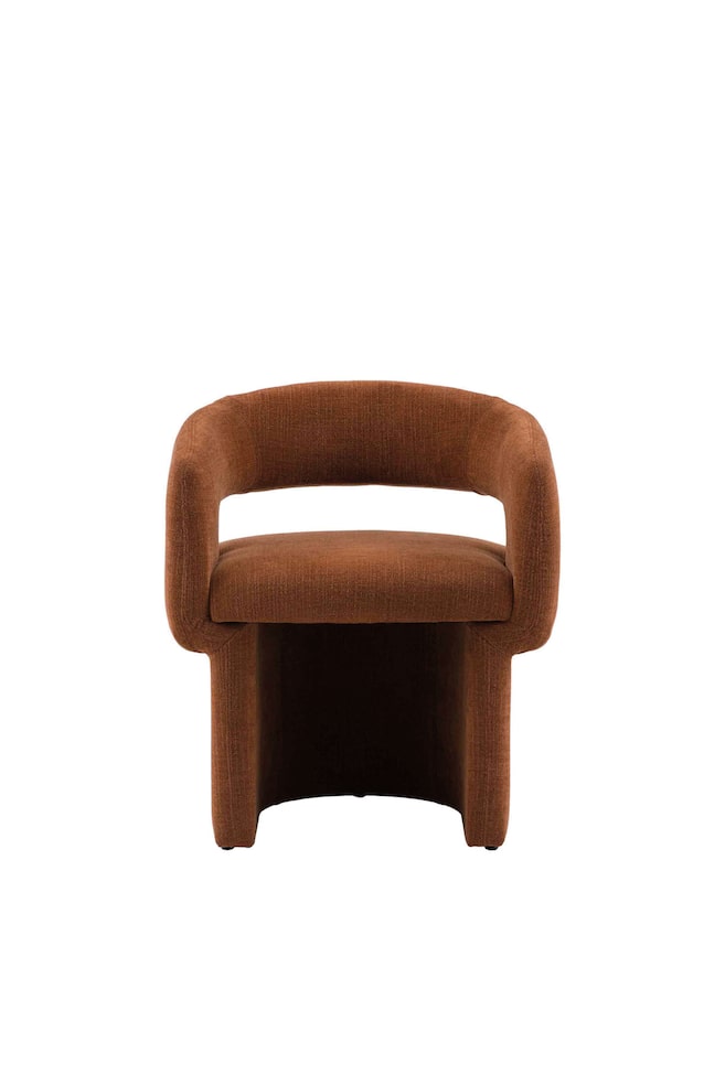 Curved Upholstered Dining Chair - Red/Natural - 1