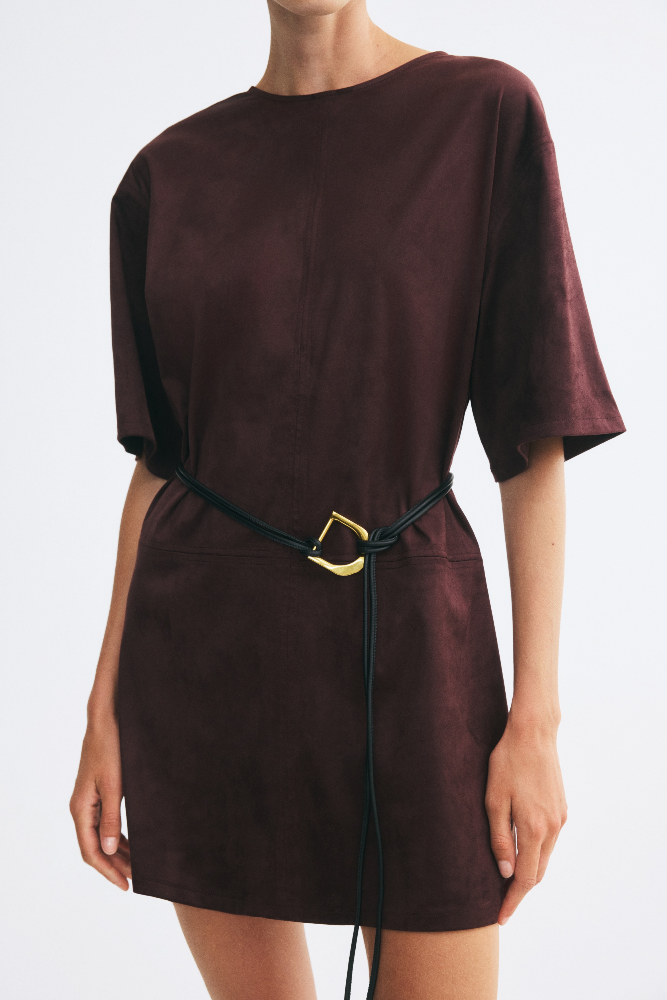 Napped Dress with Belt - thumbnail 9