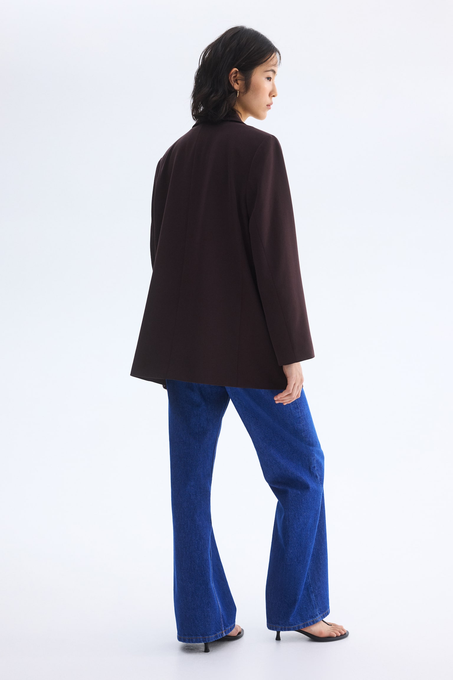 Throw-on blazer - Dark brown/Light beige/Pigeon blue - 6