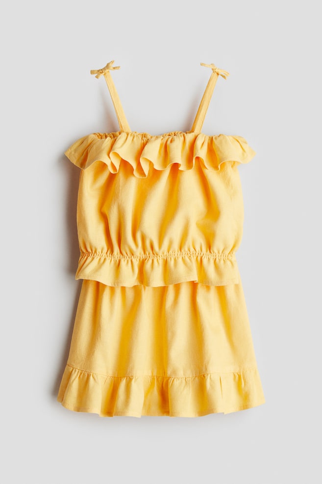 2-piece linen-blend set - Yellow/Black/Zebra print - 1