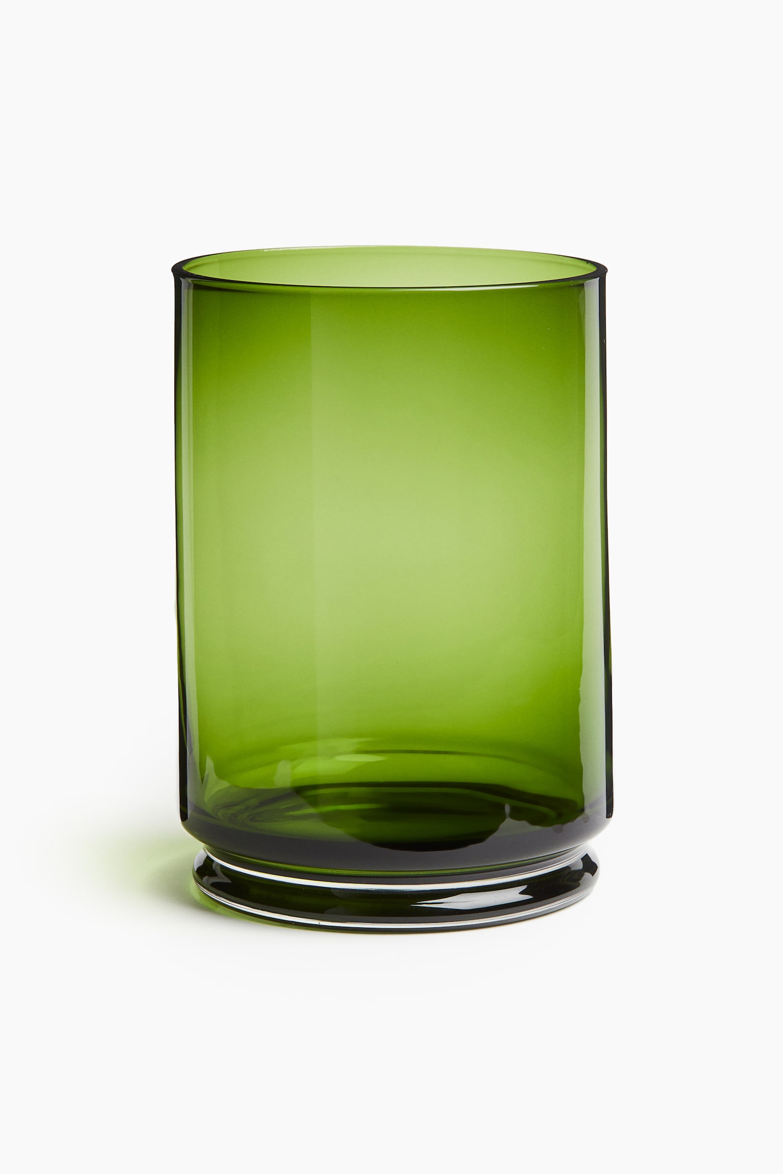 Large glass candle lantern - Green/Clear glass - 1