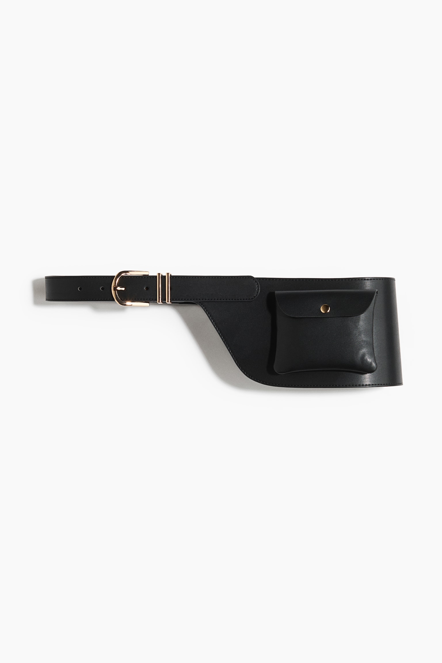 Asymmetric pocket-detail belt - Black
