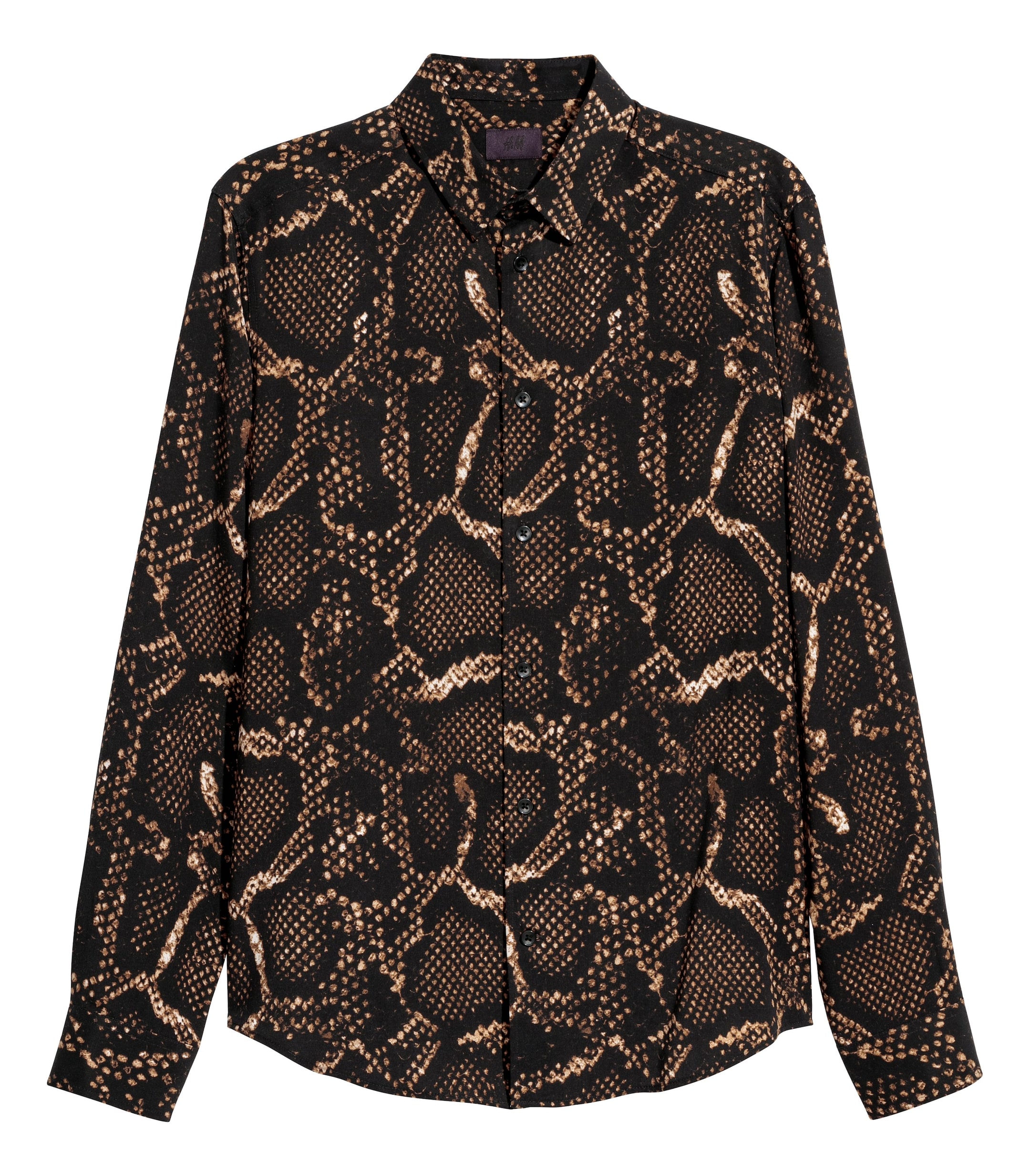 View larger image: Lyocell shirt - Black/Patterned - Men | H&M GB 1