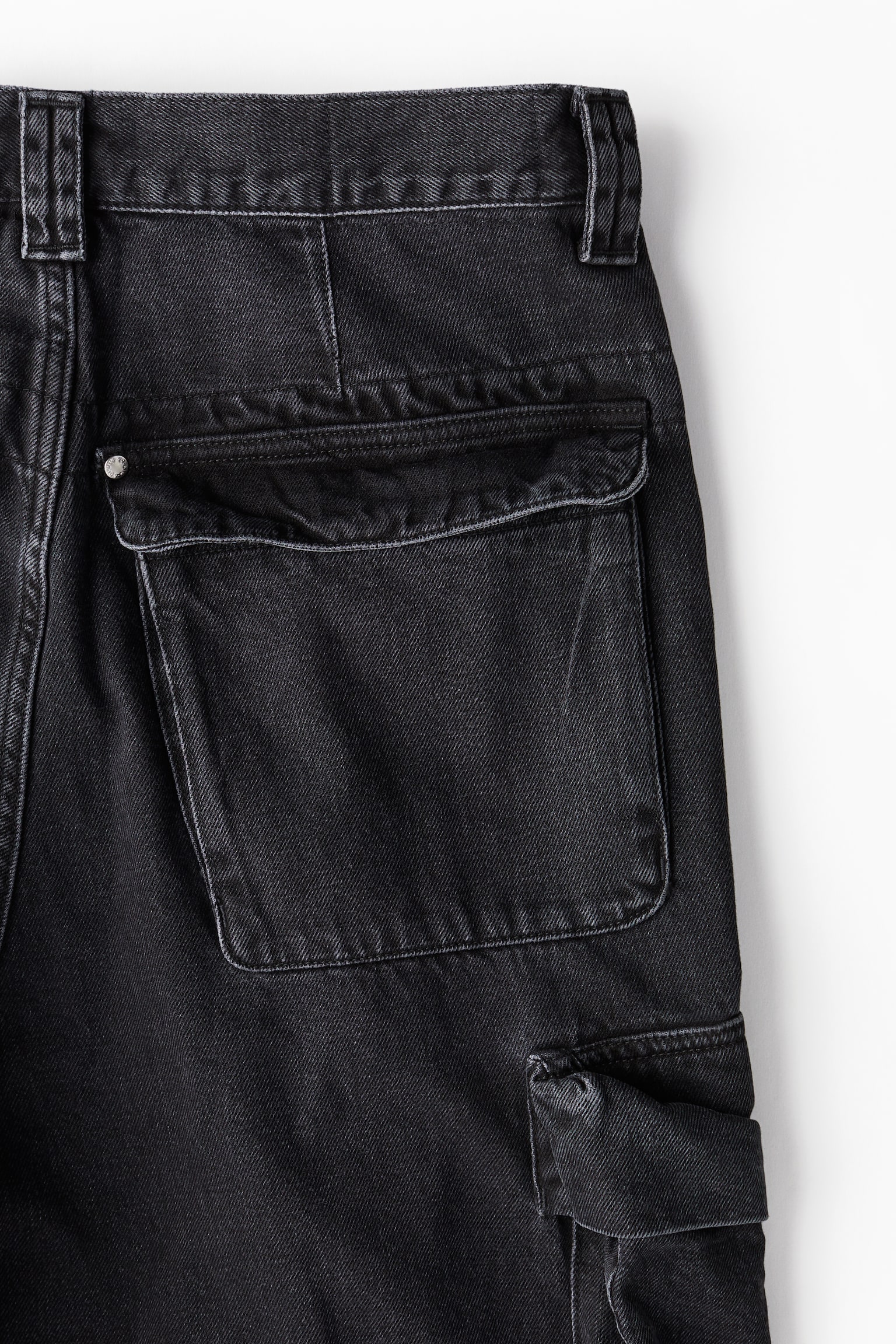 Baggy Cargo Jeans - Denim black/Denim beige - 7