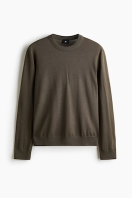 Stickad tröja i merinoull Regular Fit