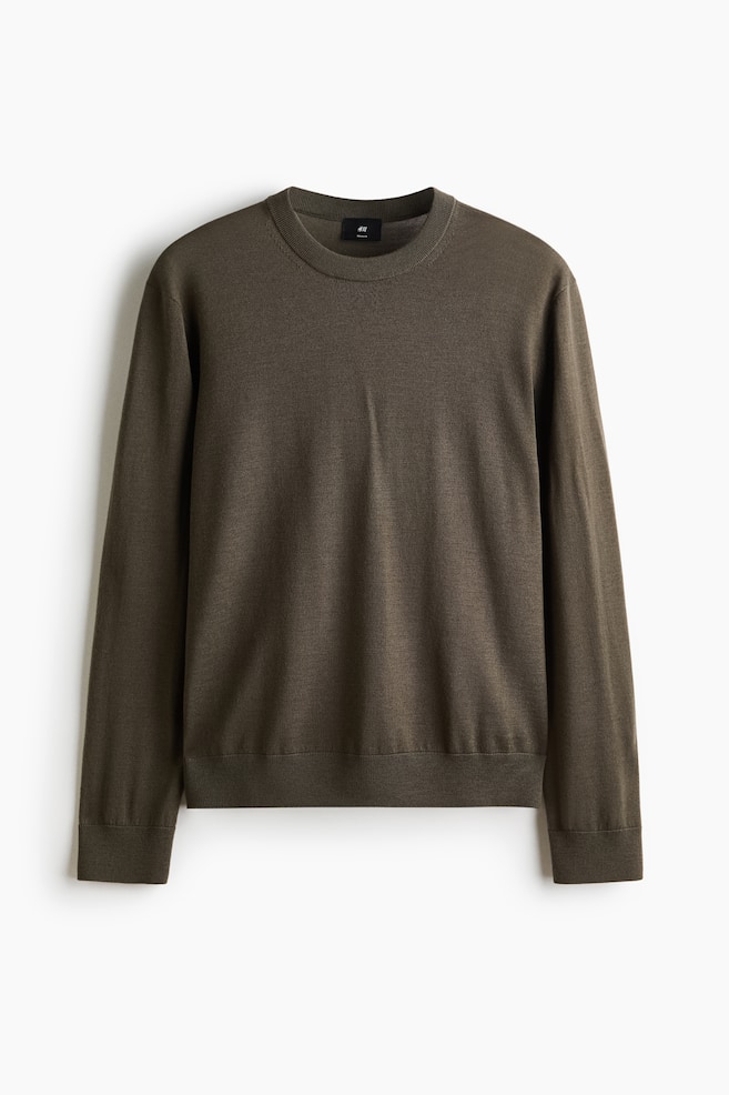 Jersey de lana merino Regular Fit - Topo oscuro/Negro/Gris oscuro jaspeado/Marrón oscuro - 1