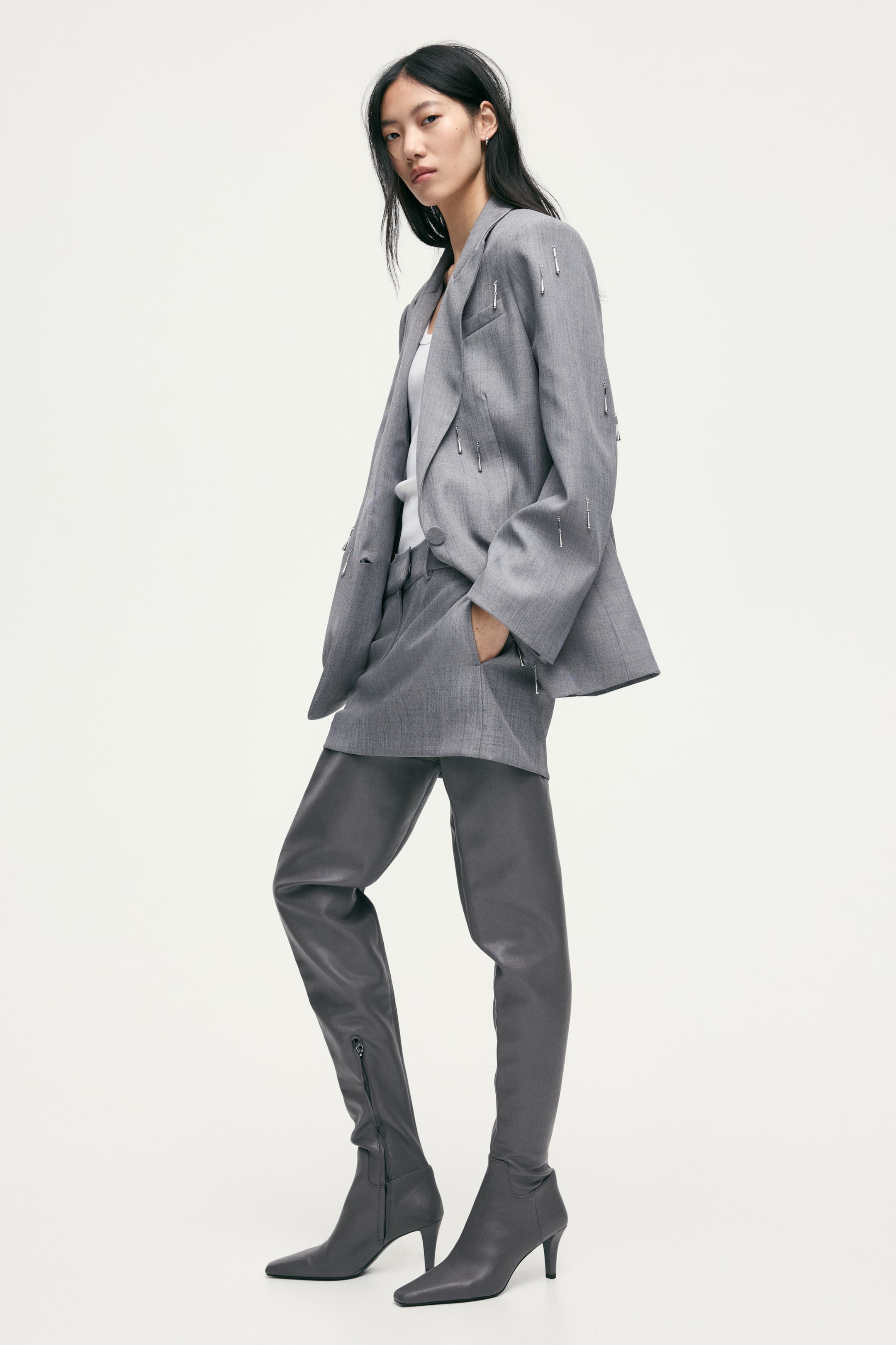 Agrandir l'image: Minijupe - Gris - FEMME | H&M FR 4