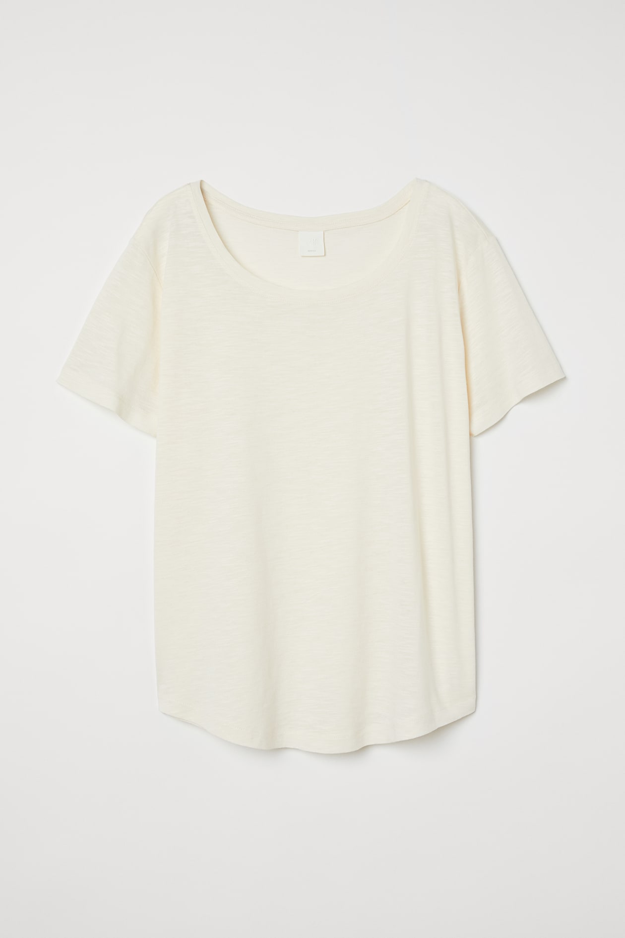 Modal-blend T-shirt - Round Neck - Short sleeve - Cream - Ladies | H&M US