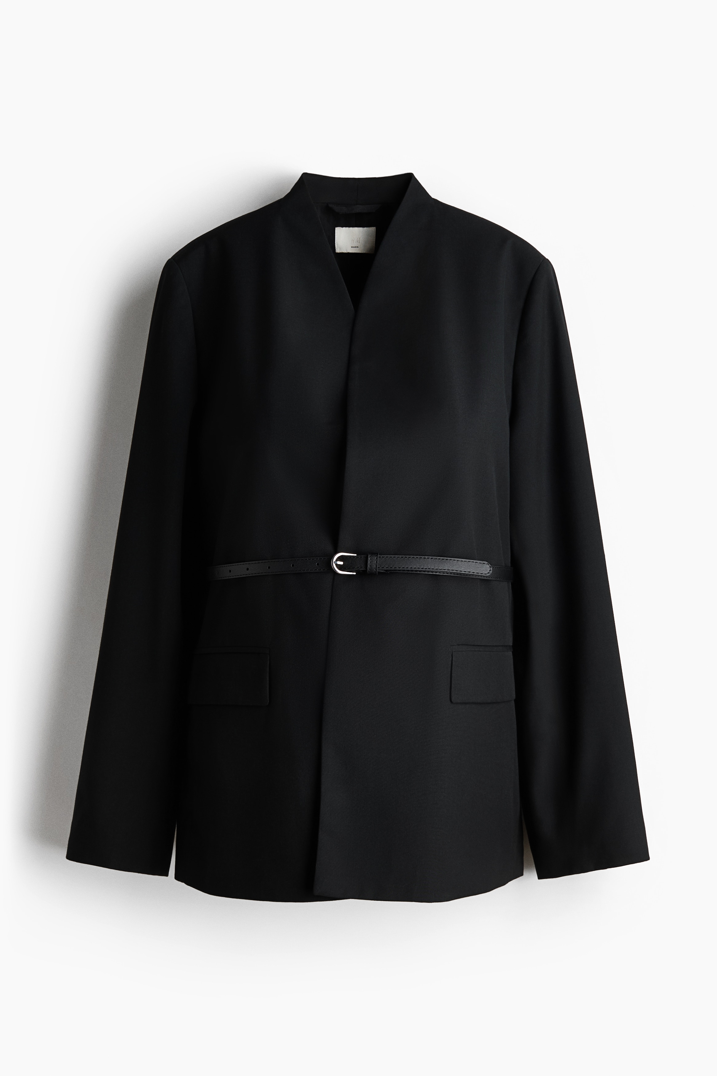 MAMA Blazer avec ceinture - Noir/Marron foncé/carreaux