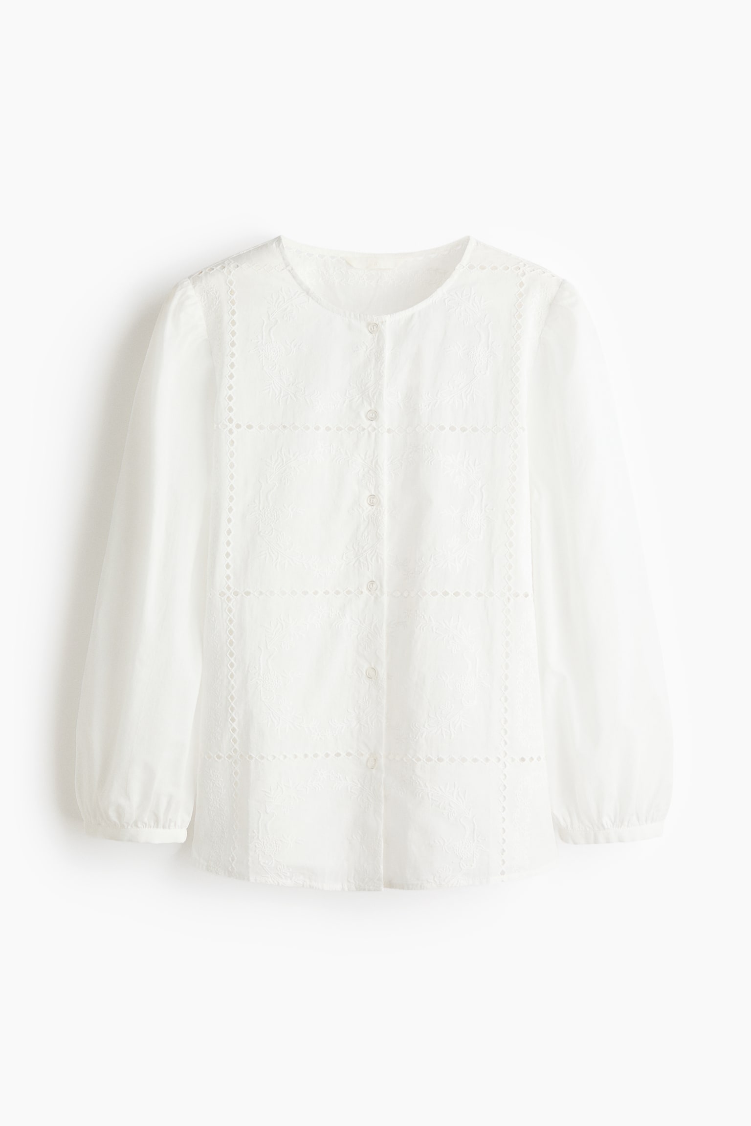 Embroidered blouse - White - 1