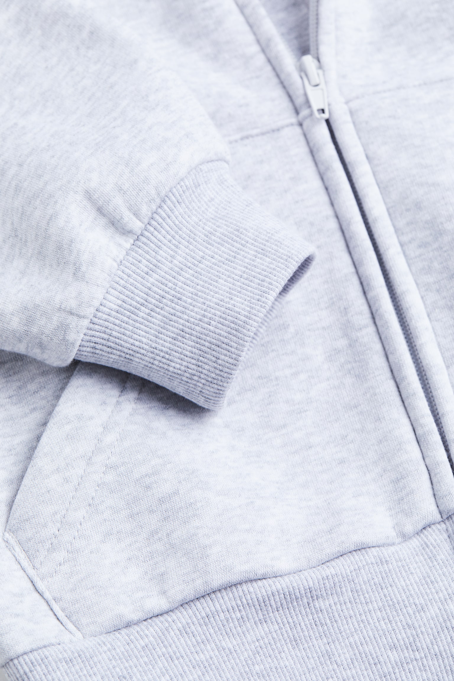 Oversize Zip Up Hoodie - Light grey marle/Black/Light dusty blue/Light grey marle/Lilac - 2