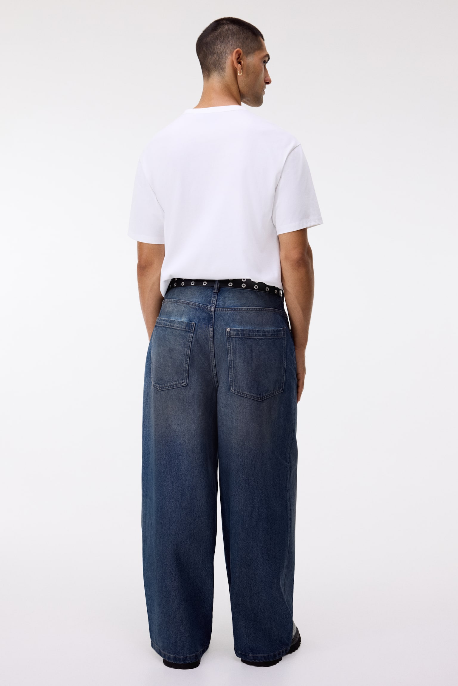 牛仔超寬版褲 - 深丹寧藍/丹寧黑/丹寧灰/丹寧藍/深丹寧藍 - 3