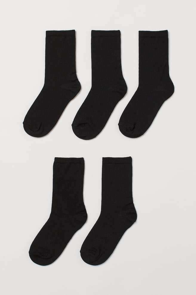 5er-Pack Socken - Schwarz/Weiß - 1