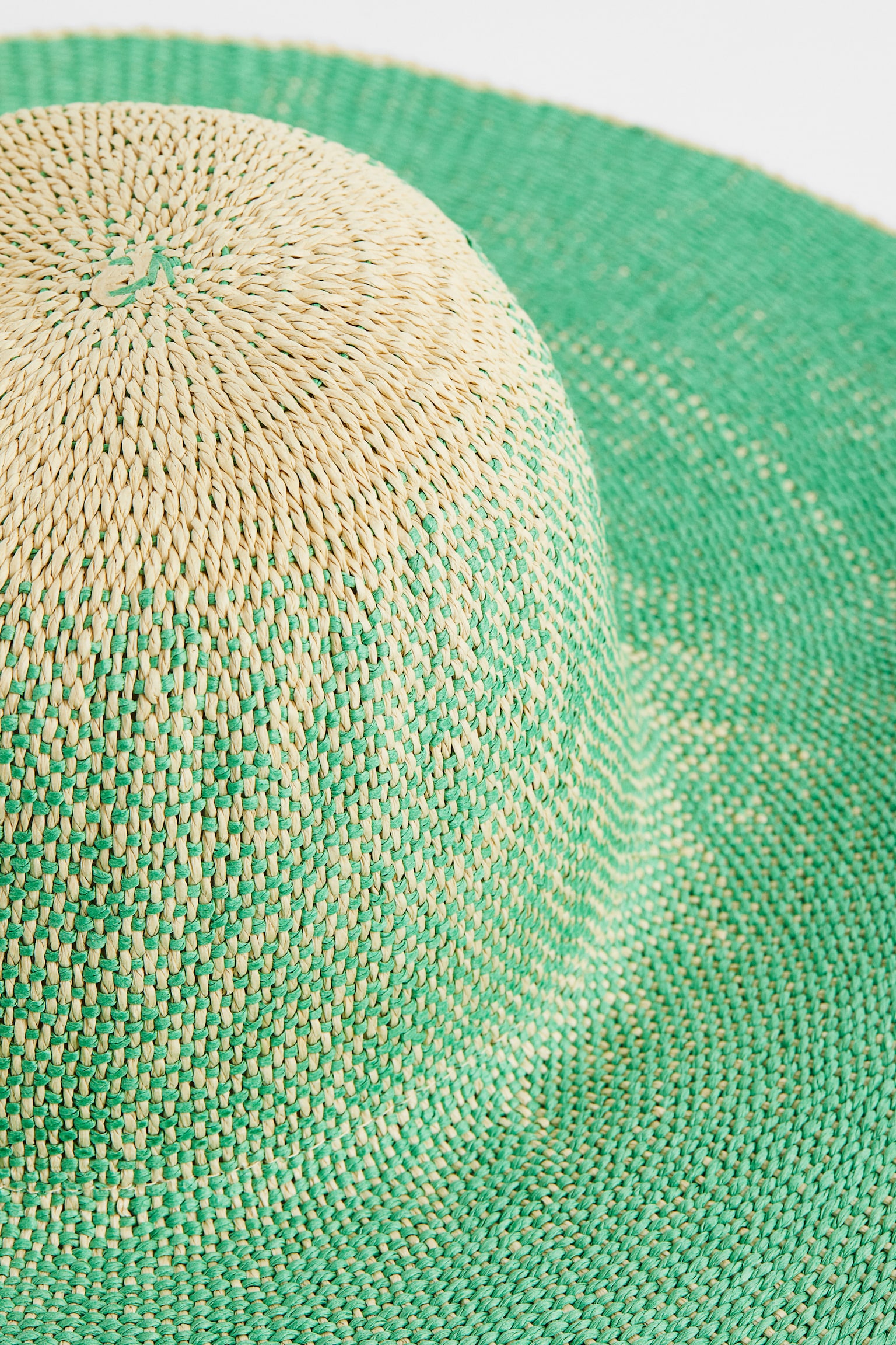 Wide Brim Straw Hat - Bright green/Orange - 2