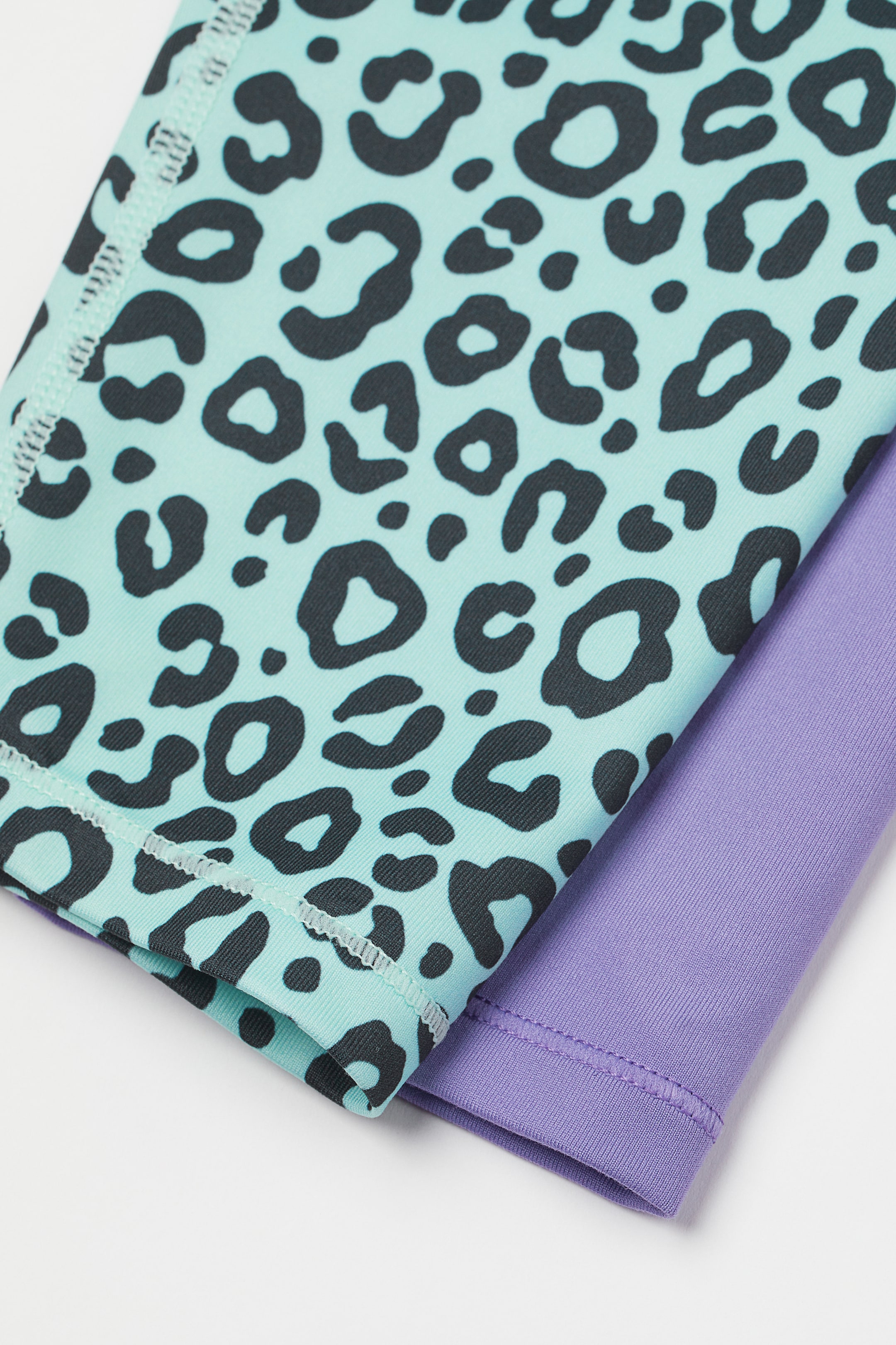 이미지 확대 보기: 스포츠 레깅스 2피스 세트 - 민트 그린/레오파드 - Kids | H&M KR 2