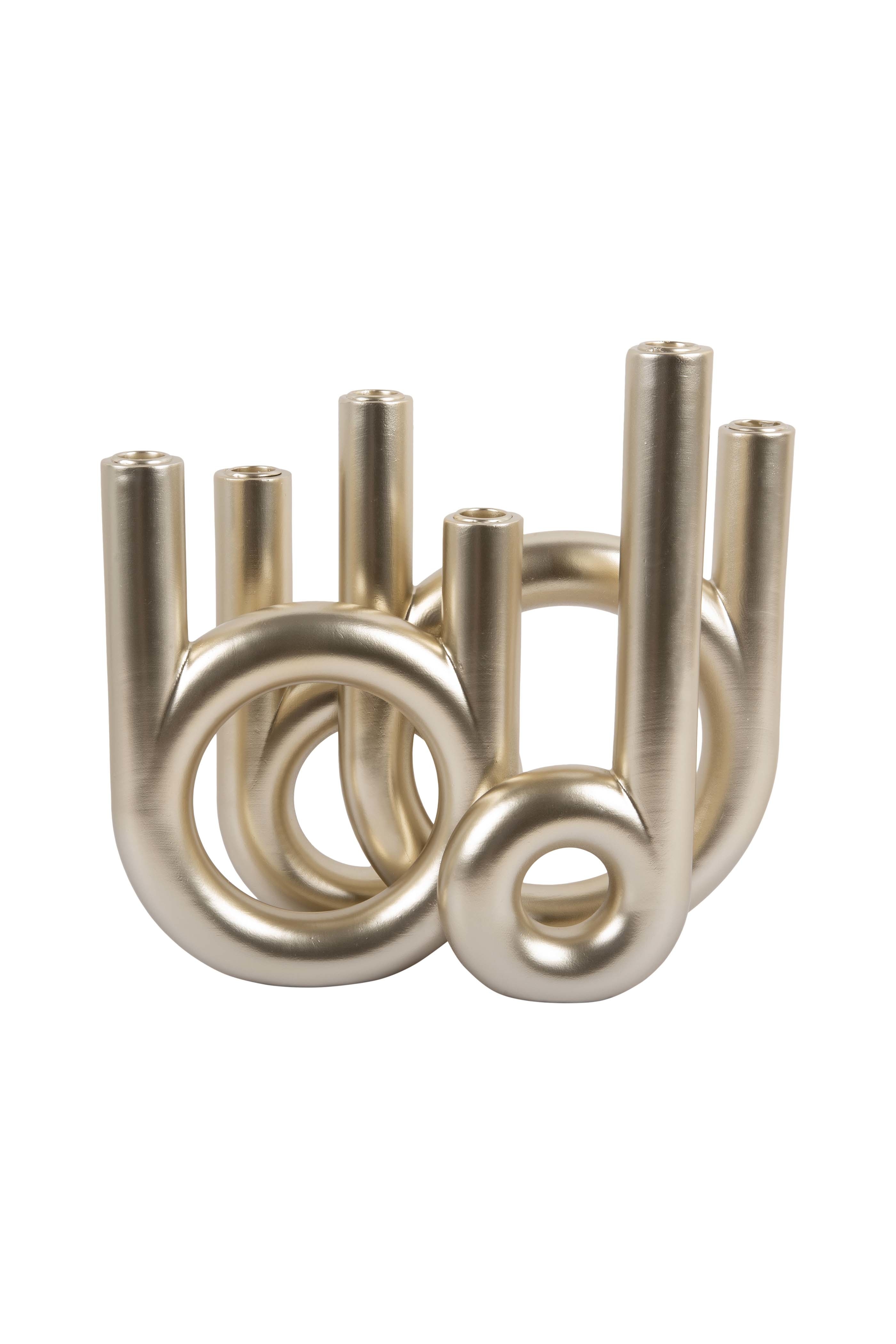 Present Time - Rings Groot Kandelaar - Metallic Goudkleurig