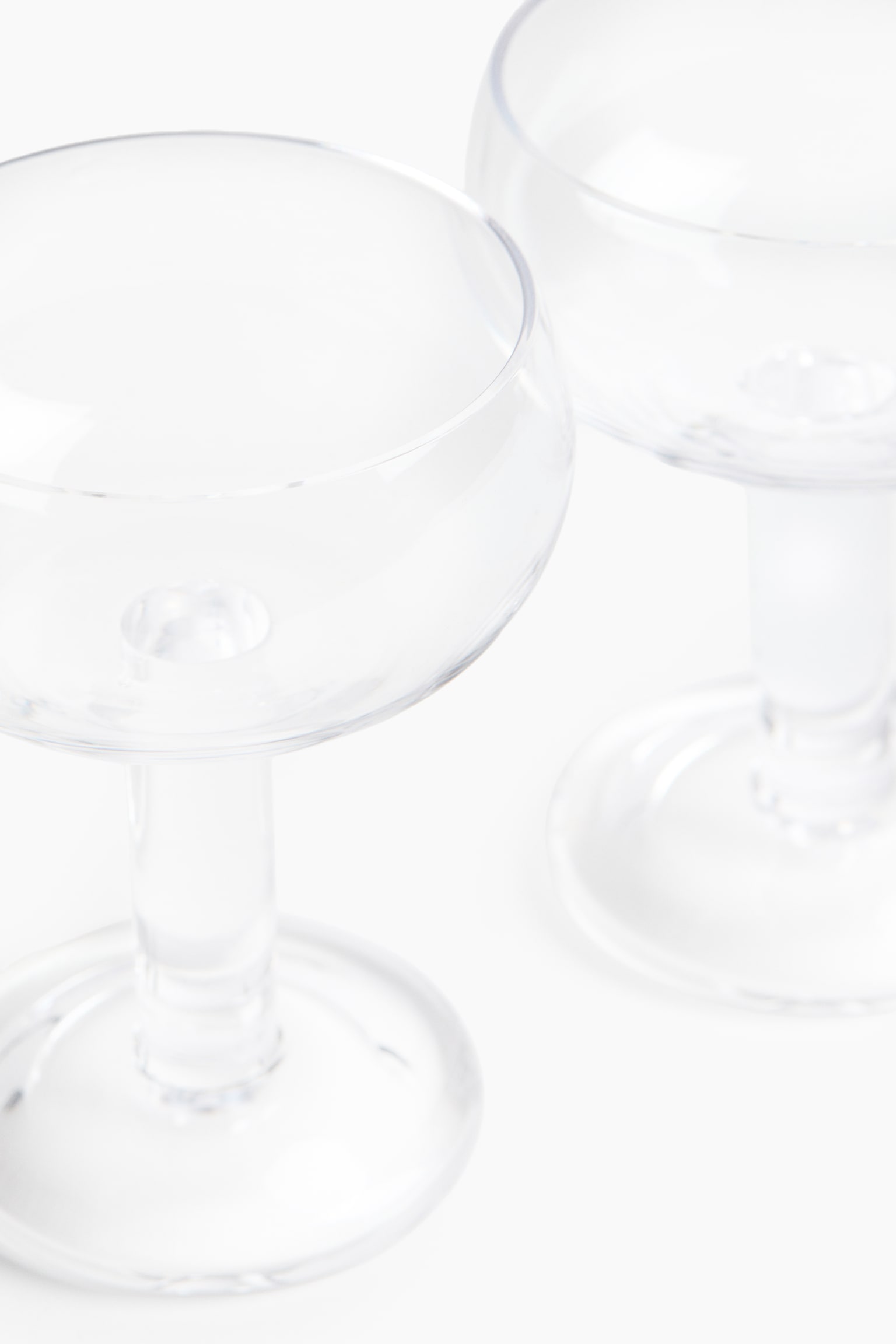 Набір із 2 широких келихів ручного видування - Прозорий/Прозорий/оливково-зелений/Світло-рожевий - 3