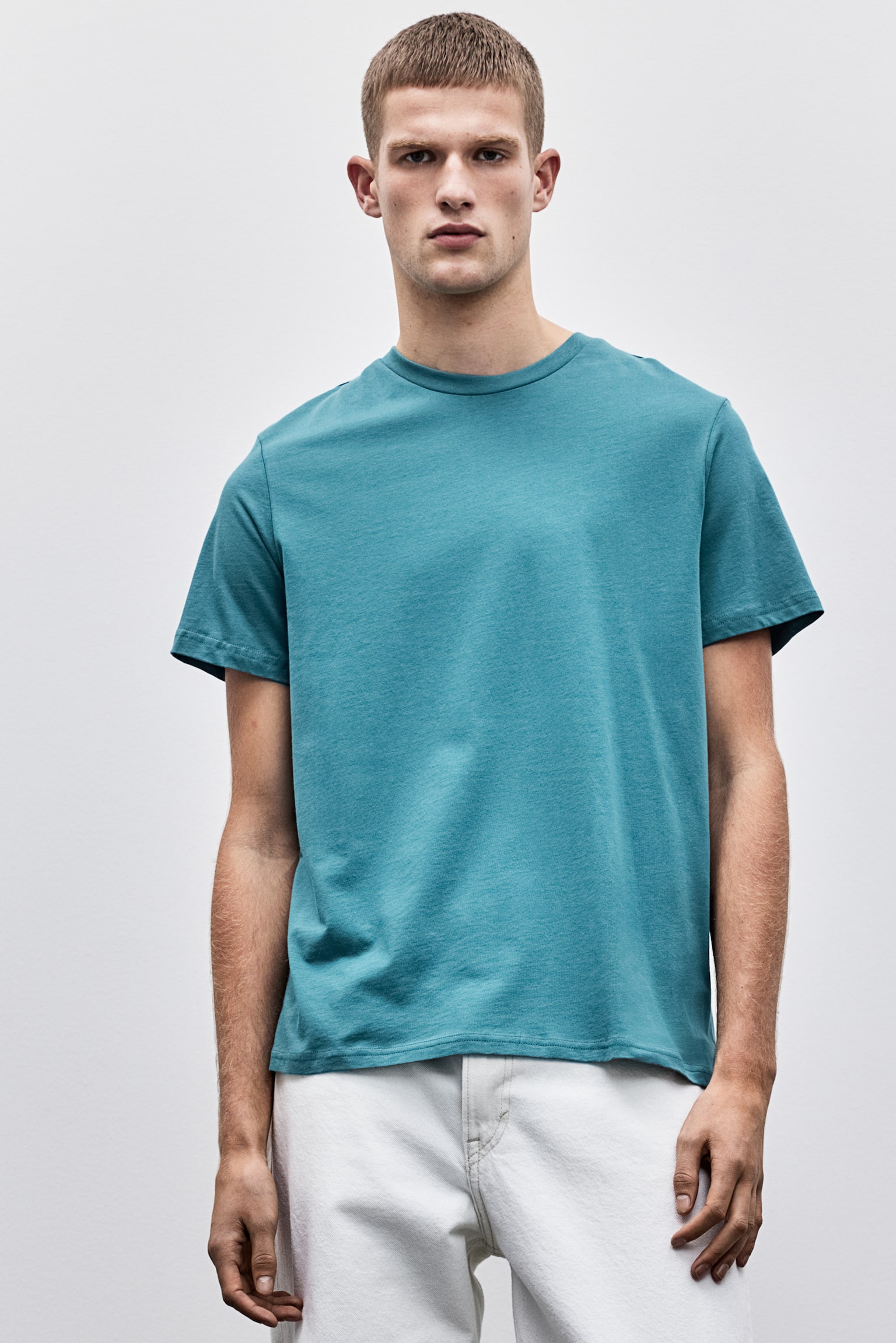 Regular Fit T-shirt - Turquoise/Black/Light beige/Dark blue/Burgundy/Dark grey/Forest green/Grey marl/Light beige/Dark brown/Black marl/Light green/Light green/Pink/Dark aubergine/White/Khaki green/Blue - 4