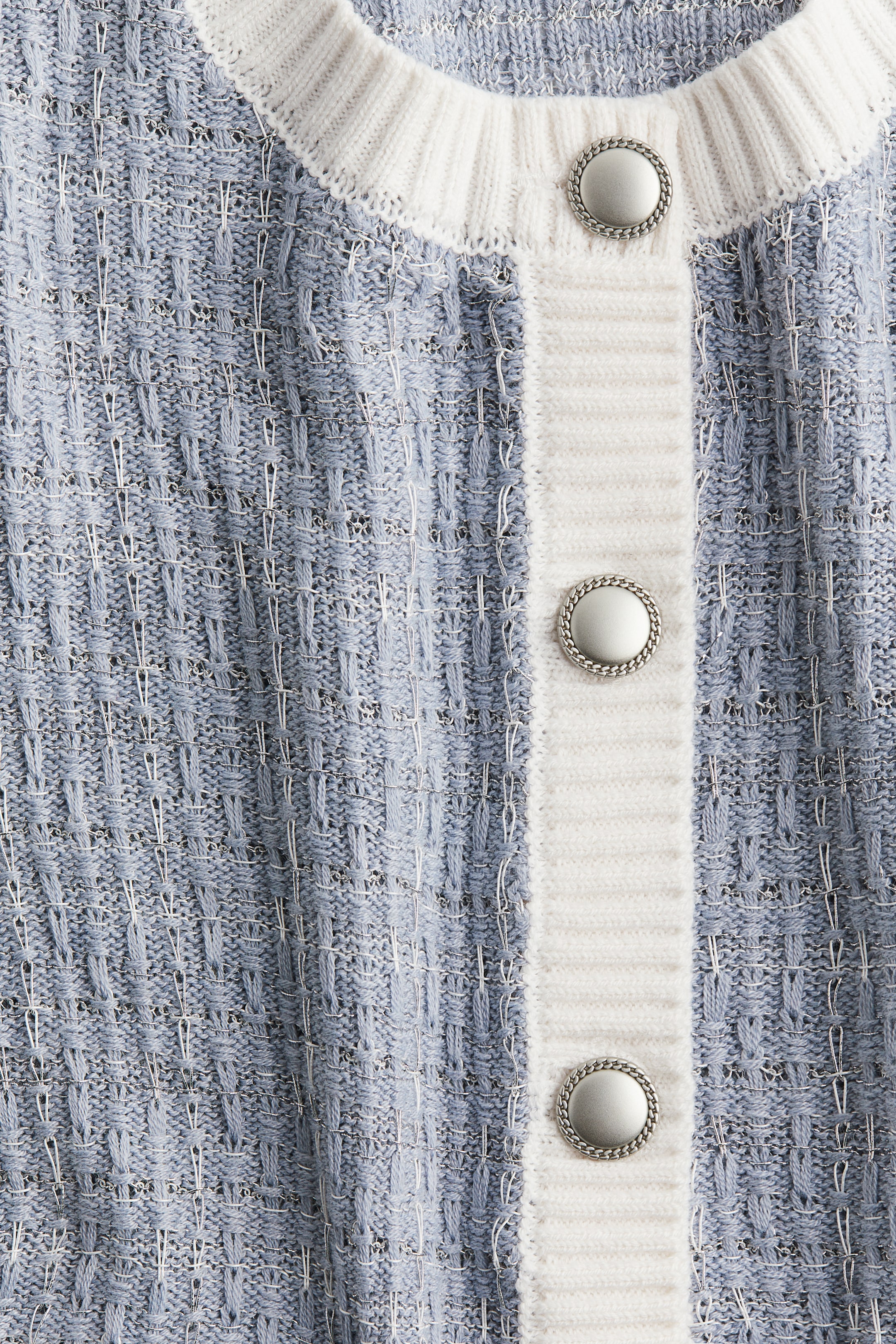 이미지 확대 보기: 루즈니트 글리터 가디건 - 더스티 블루/컬러블록 - 여성 | H&M KR 2