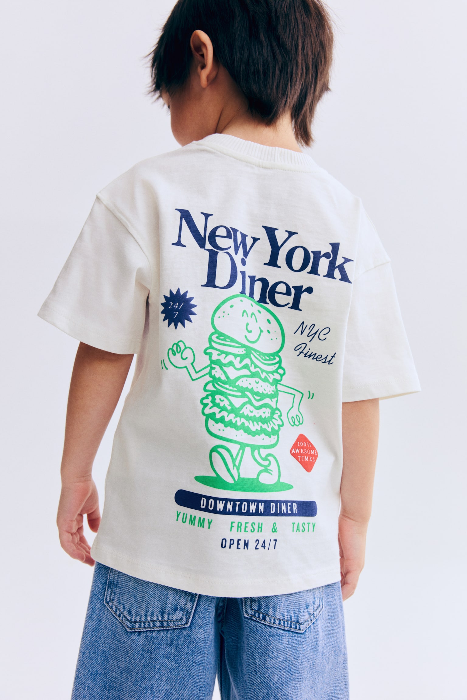 Printed T-shirt - White/New York Diner/White/Fast Crew/Dusty turquoise/Energy/Black/NASA/White/Boston Garage Club/Navy blue/Sports/Navy blue/Bear - 6