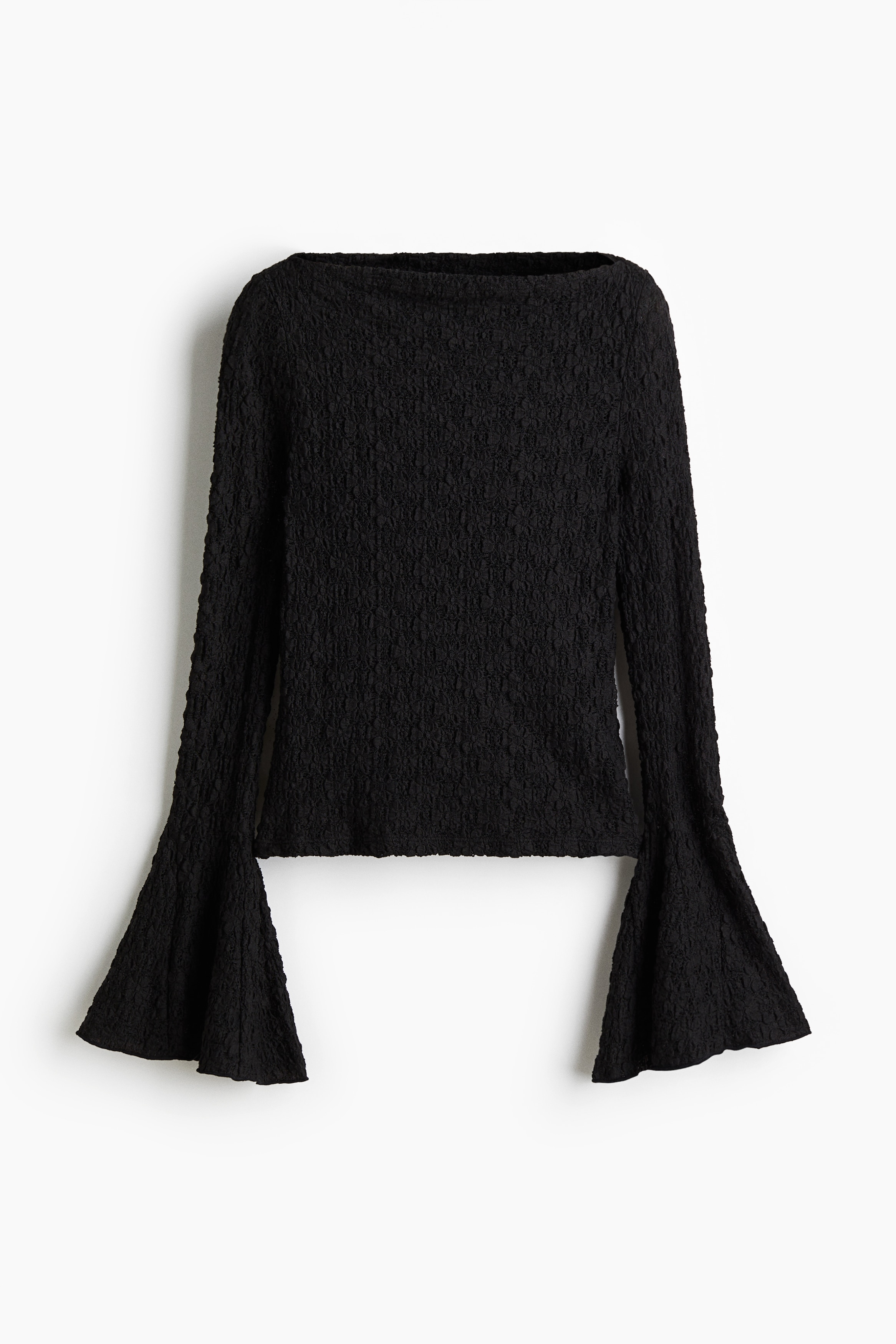 Trumpet Sleeve Top - Black/White