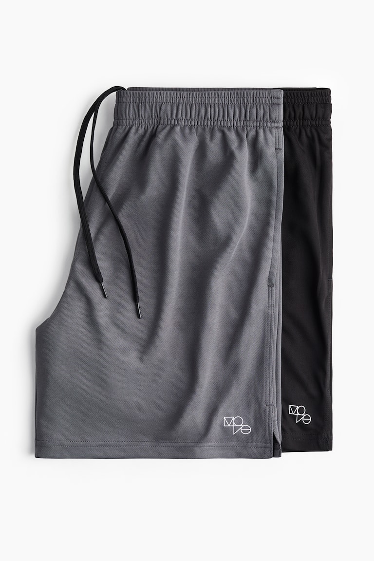 2-pack sports shorts with DryMove™ Dark grey/Black Men H&M IN
