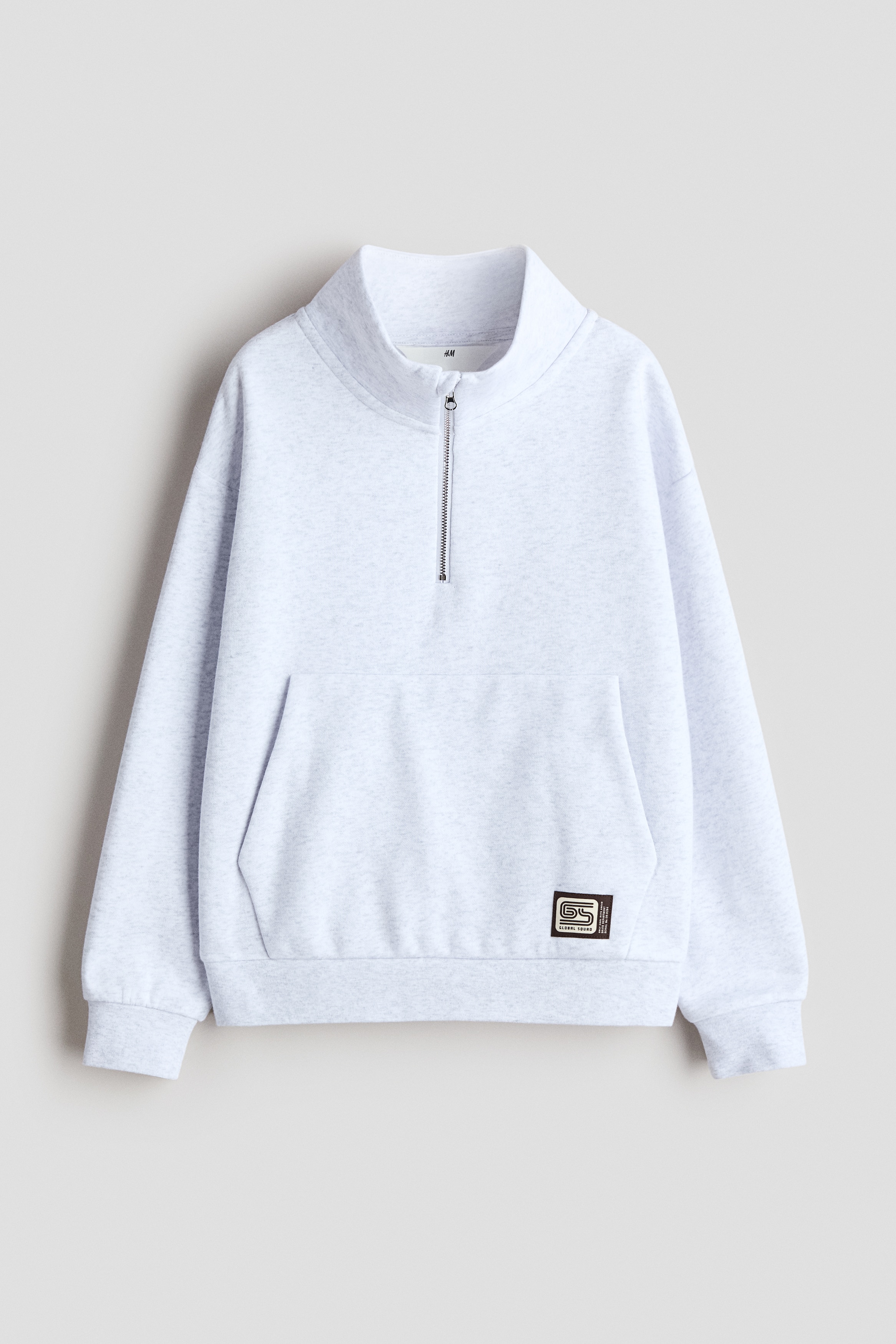 Zip-top sweatshirt - Light grey marl