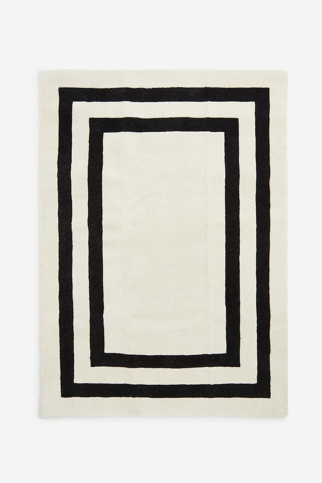 Wool rug - White/Patterned - 1