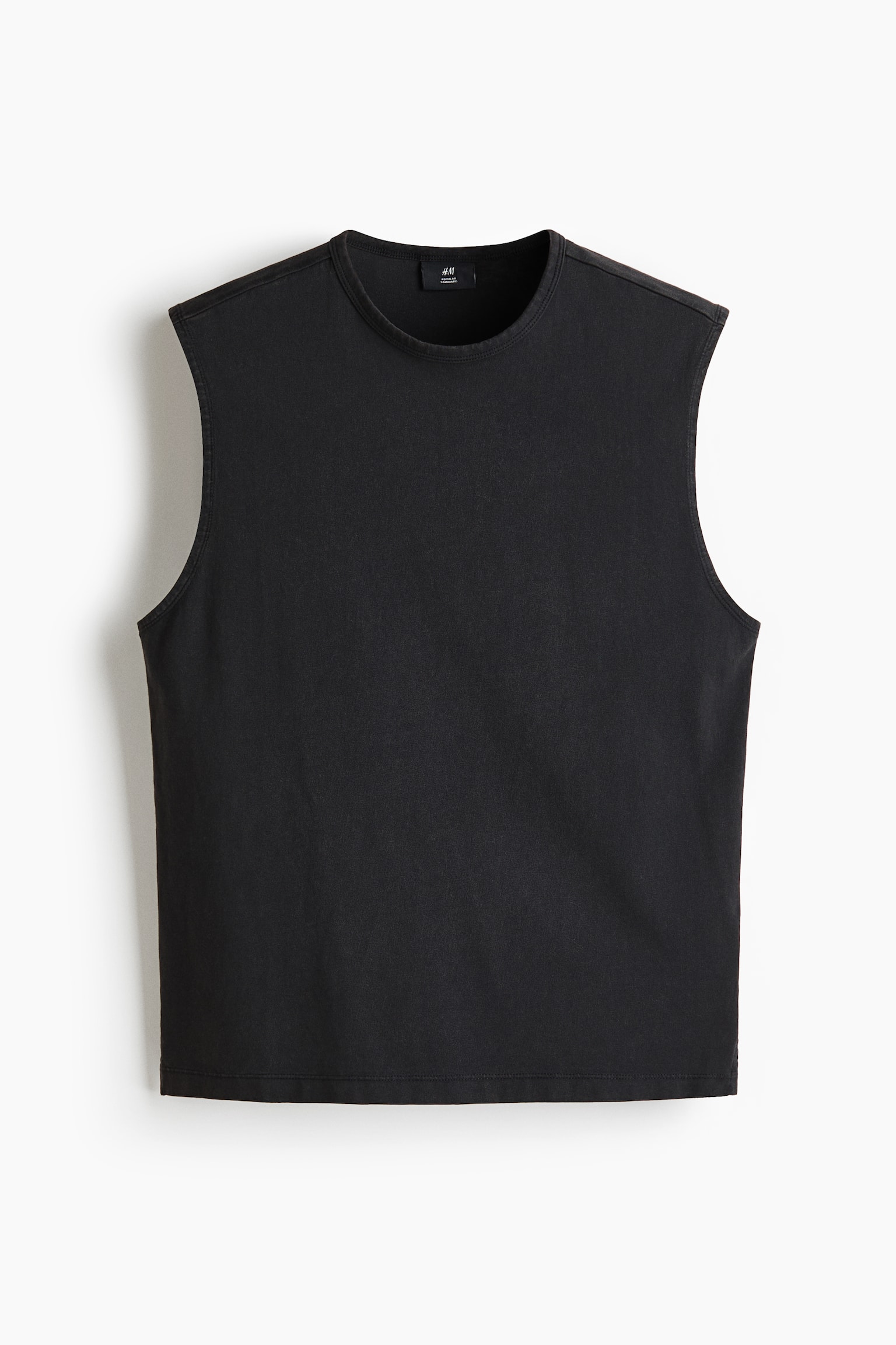 Katoenen tanktop - Regular Fit - Zwart/Ivoorwit - 1