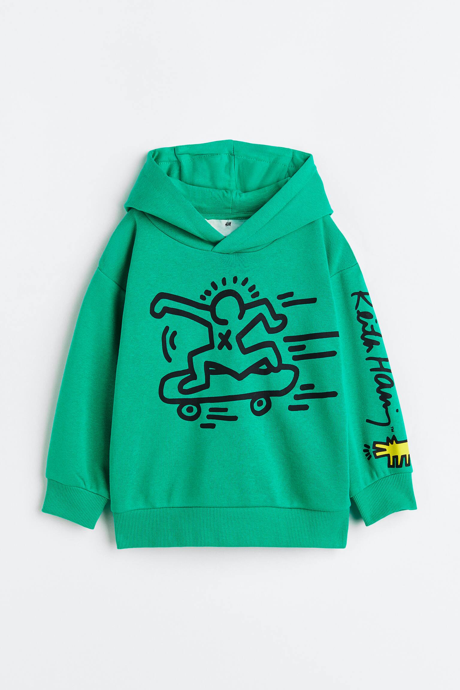 Áo hoodie in hình - Màu xanh lá/Keith Haring - 1