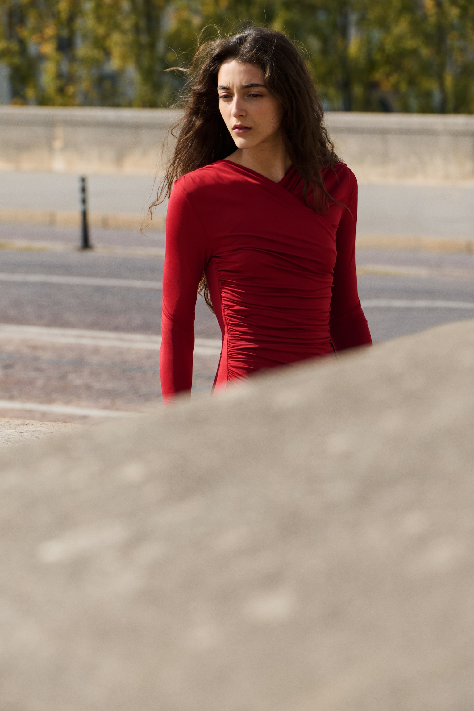 Draped jersey dress - Red/White/Zebra print/Brown/Black - 3