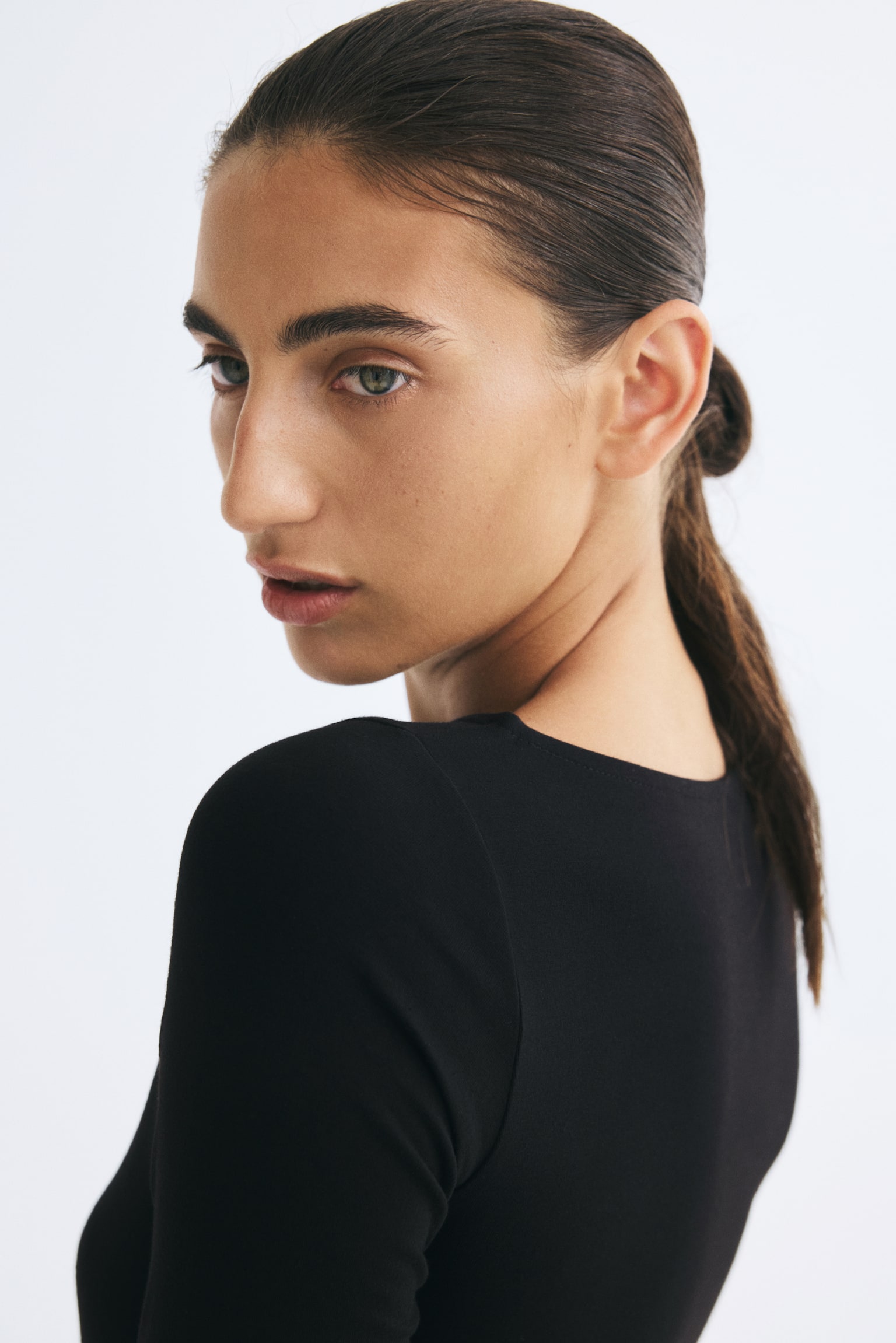 Женский топ H&M Boat-Neck Top, цвет: Чёрный — фото 4