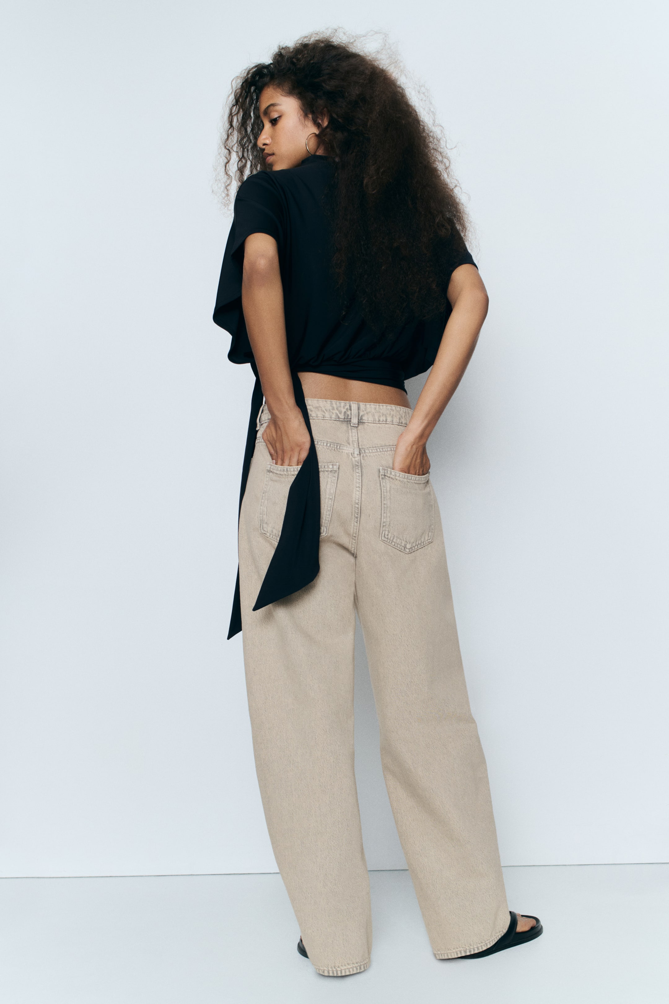 Jean tonneau taille haute