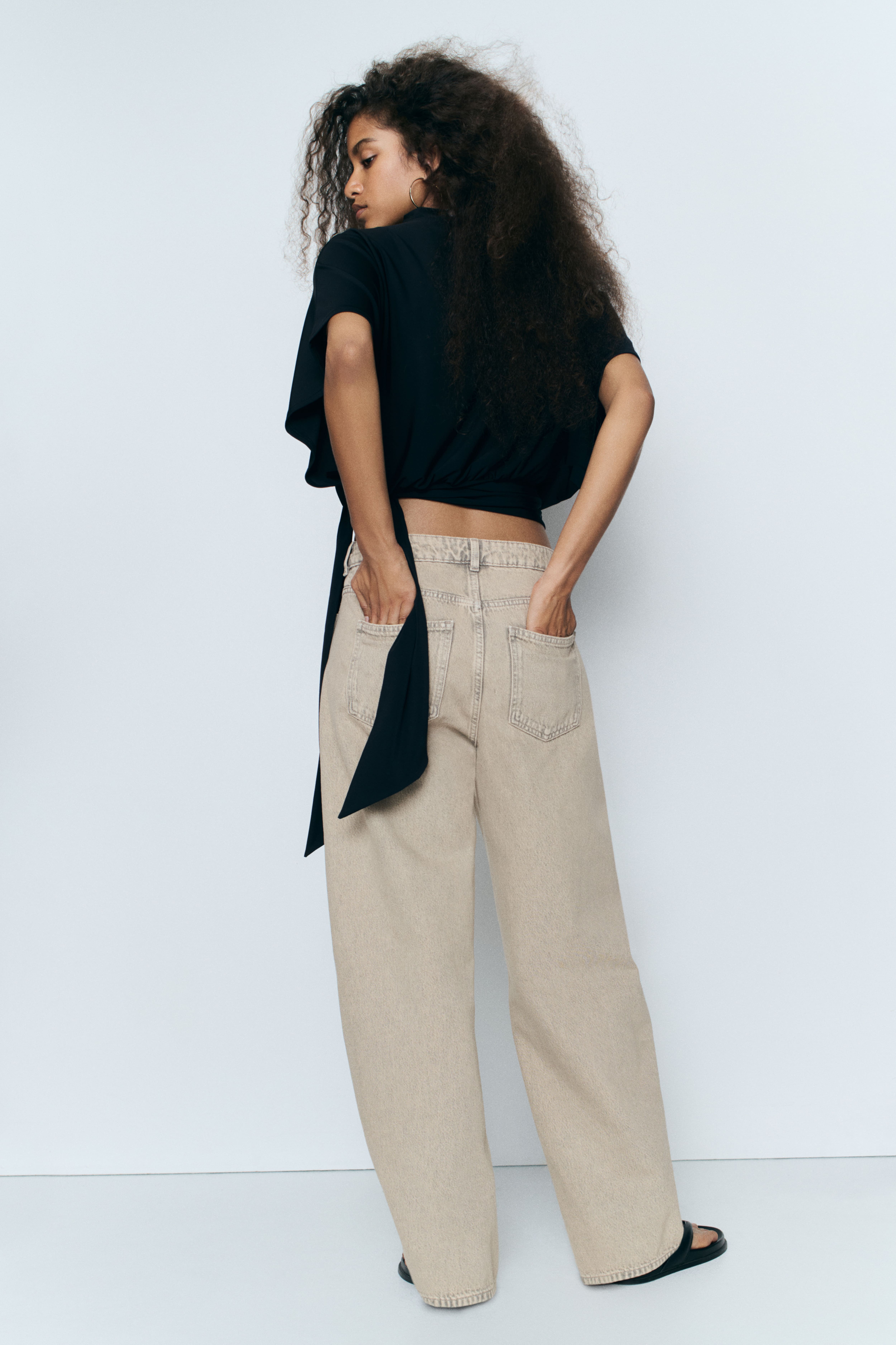 Jean tonneau taille haute